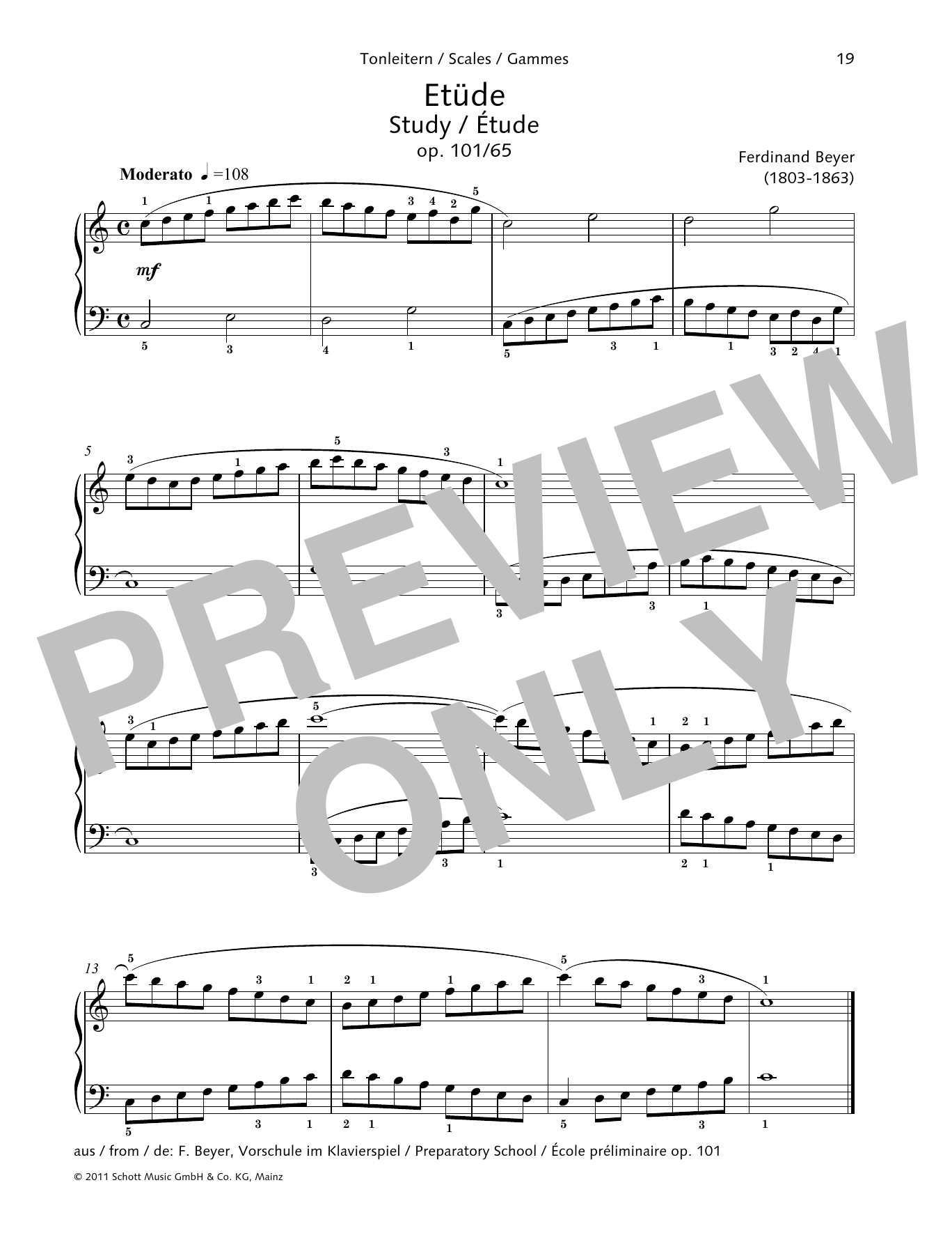 Download Ferdinand Beyer Study Sheet Music and learn how to play Piano Solo PDF digital score in minutes