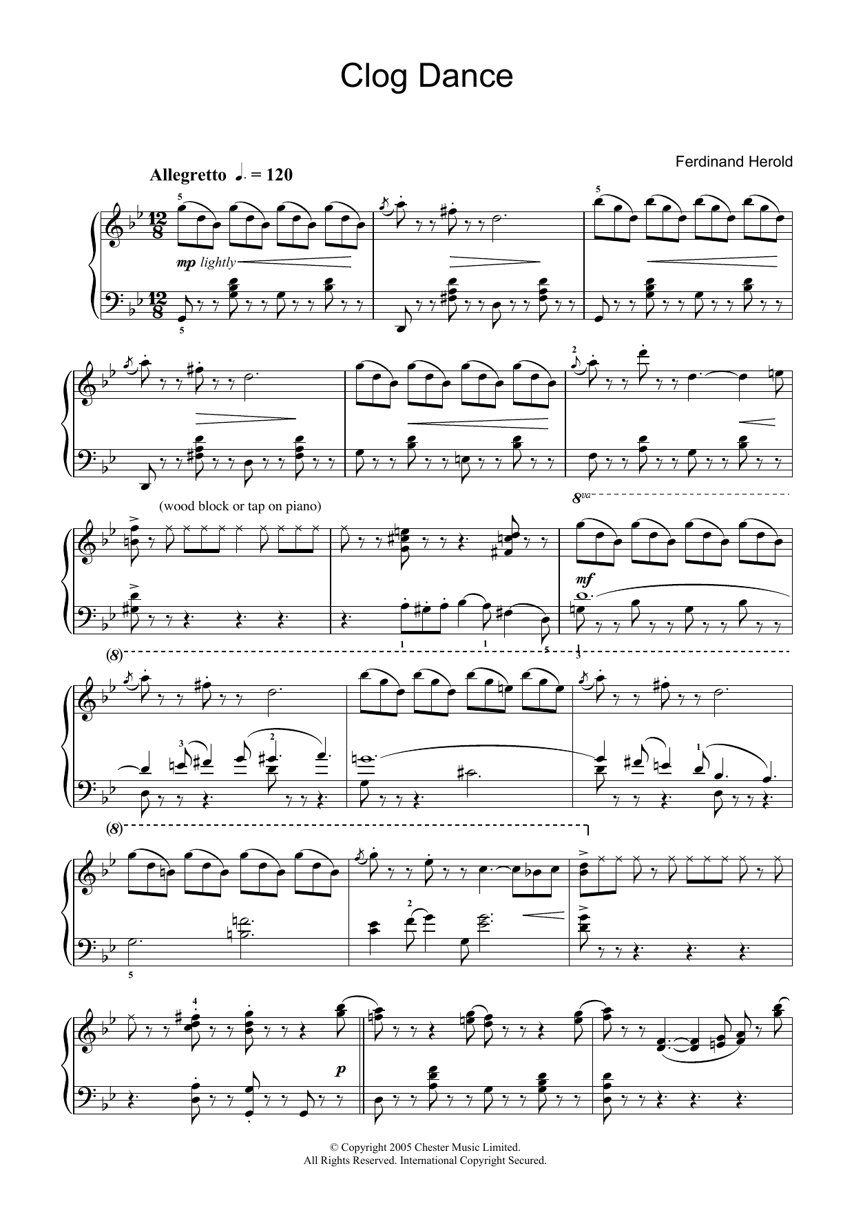 Download Ferdinand Herold Clog Dance from La Fille Mal Gardée Sheet Music and learn how to play Piano PDF digital score in minutes