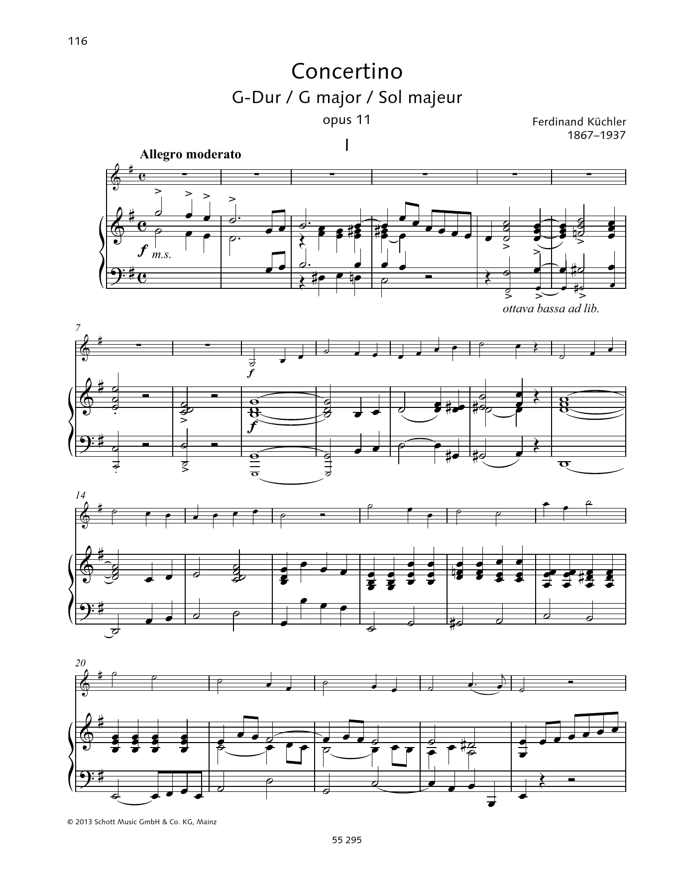 Download Ferdinand Küchler Concertino G major Sheet Music and learn how to play String Solo PDF digital score in minutes