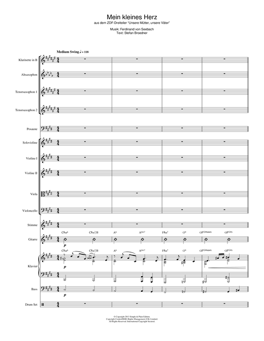 Download Ferdinand Von Seebach Mein Kleines Herz Sheet Music and learn how to play Big Band & Concert Band PDF digital score in minutes