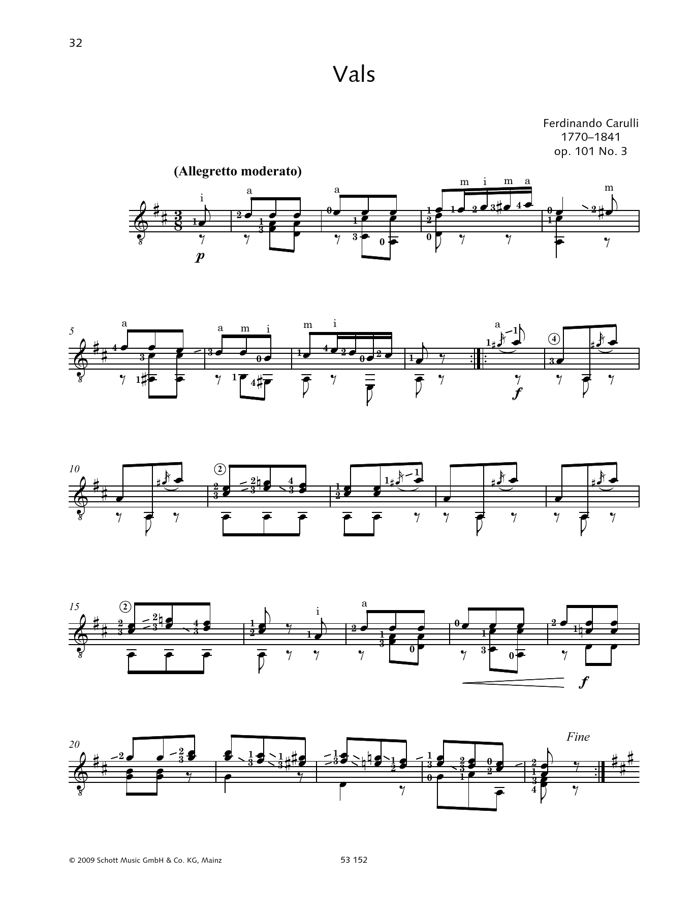 Download Ferdinando Carulli Vals Sheet Music and learn how to play Solo Guitar PDF digital score in minutes