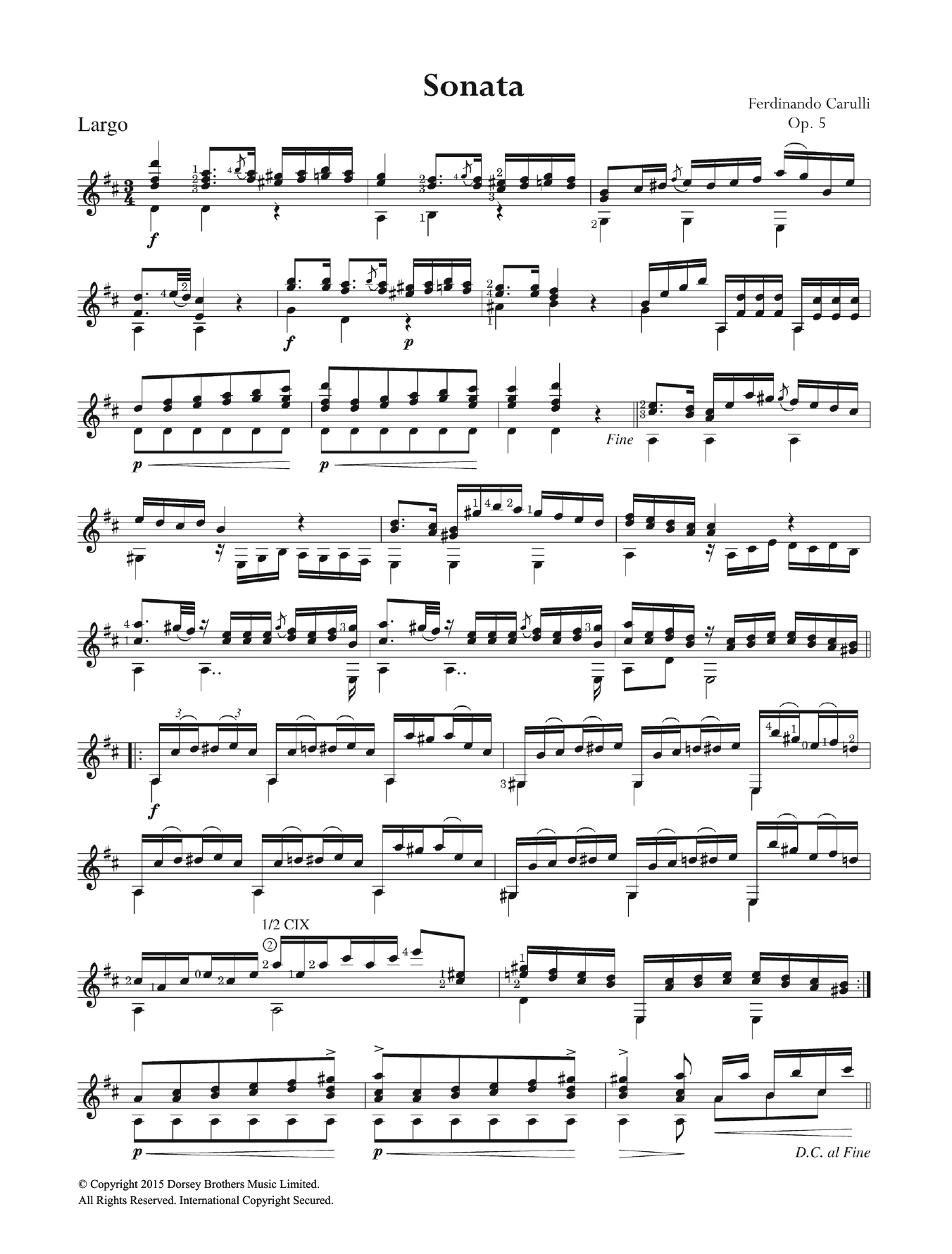 carulli guitar sheet music