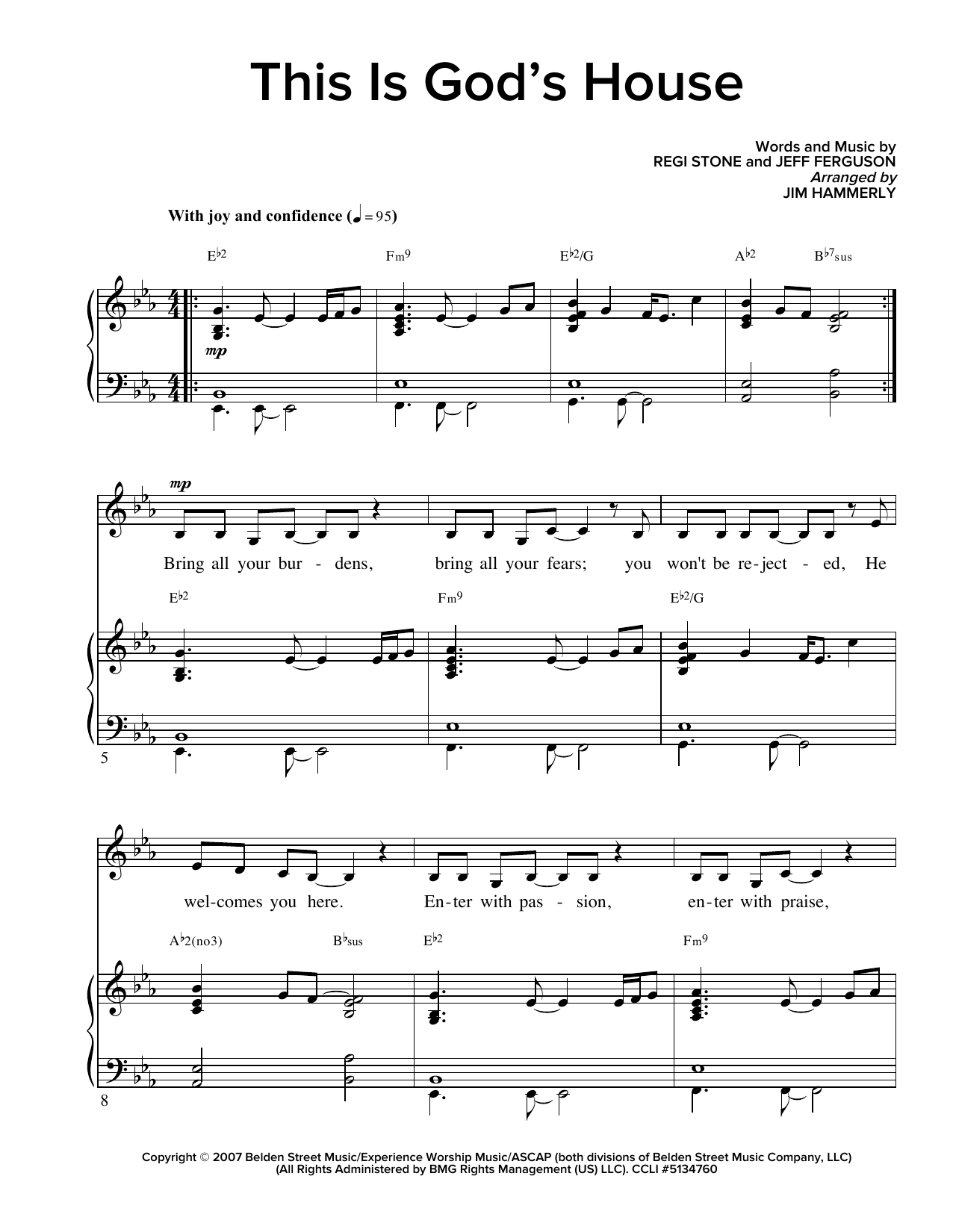 Download Regi Stone This Is God's House Sheet Music and learn how to play Piano & Vocal PDF digital score in minutes