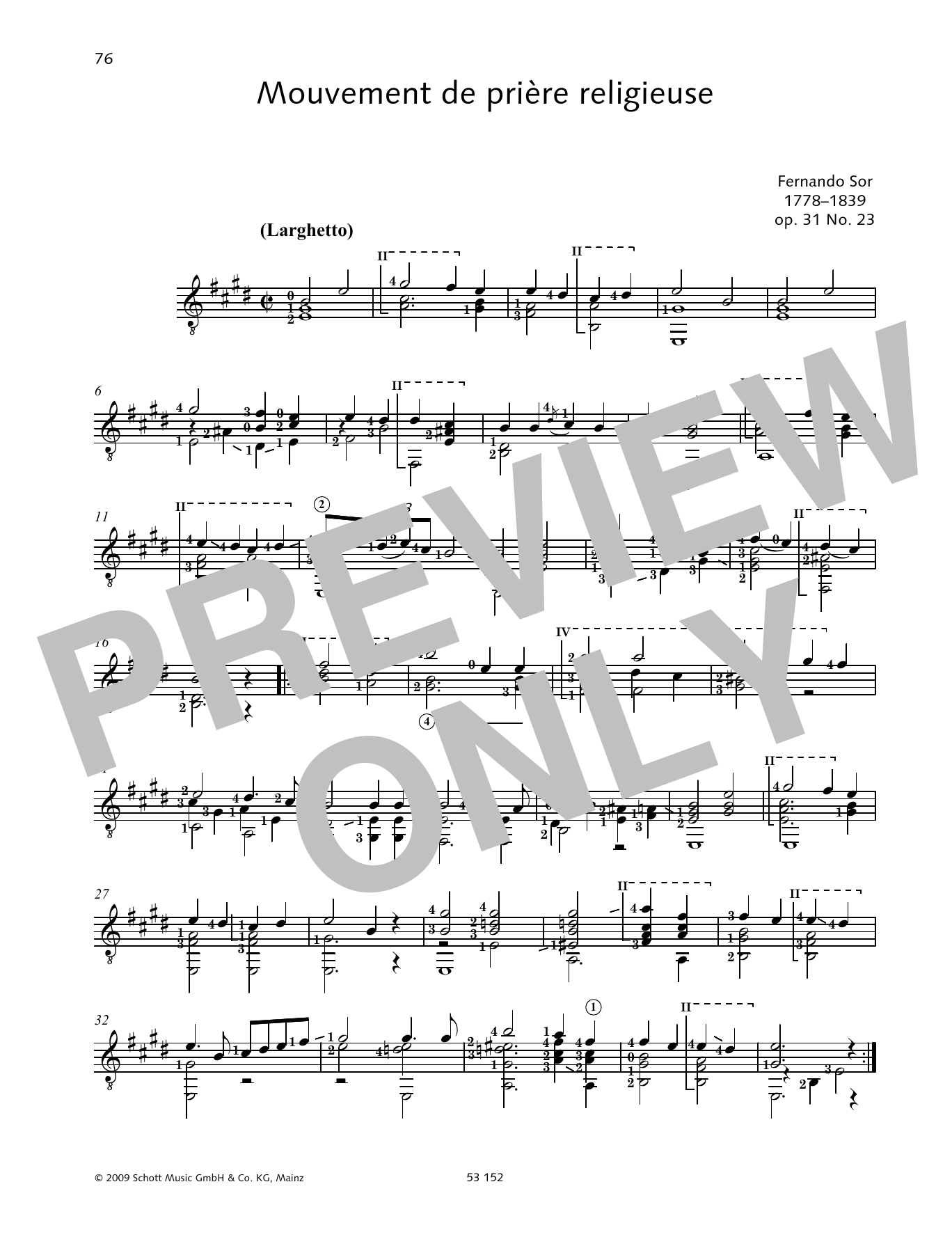 Download Fernando Sor Mouvement de prière religieuse Sheet Music and learn how to play Solo Guitar PDF digital score in minutes