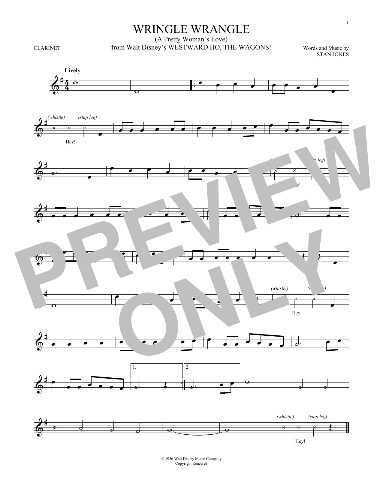 Download Stan Jones Wringle Wrangle (A Pretty Woman's Love) Sheet Music and learn how to play Alto Saxophone PDF digital score in minutes