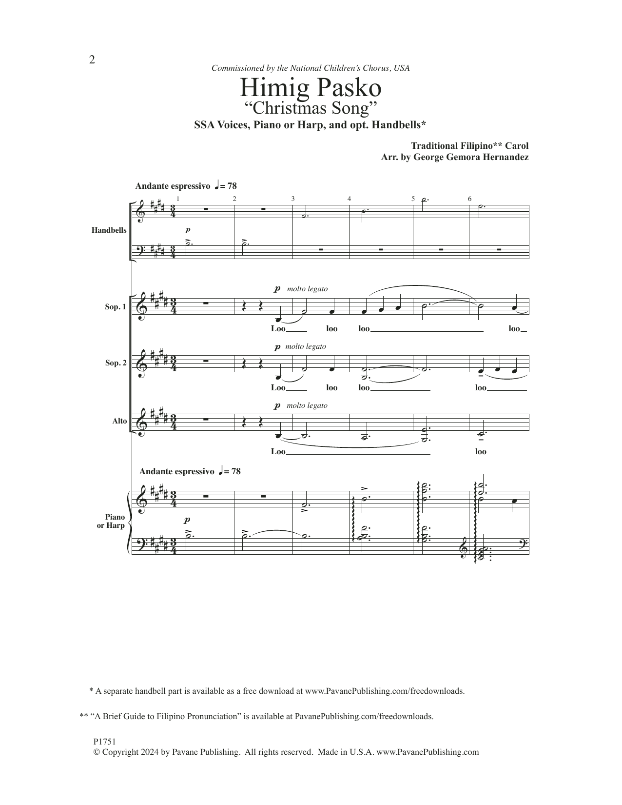 Download Filipino Folksong Himig Pasko (arr. George G. Hernandez) Sheet Music and learn how to play SSA Choir PDF digital score in minutes