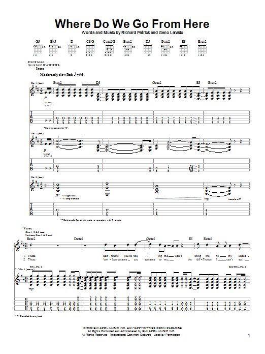 Download Filter Where Do We Go From Here Sheet Music and learn how to play Guitar Tab PDF digital score in minutes