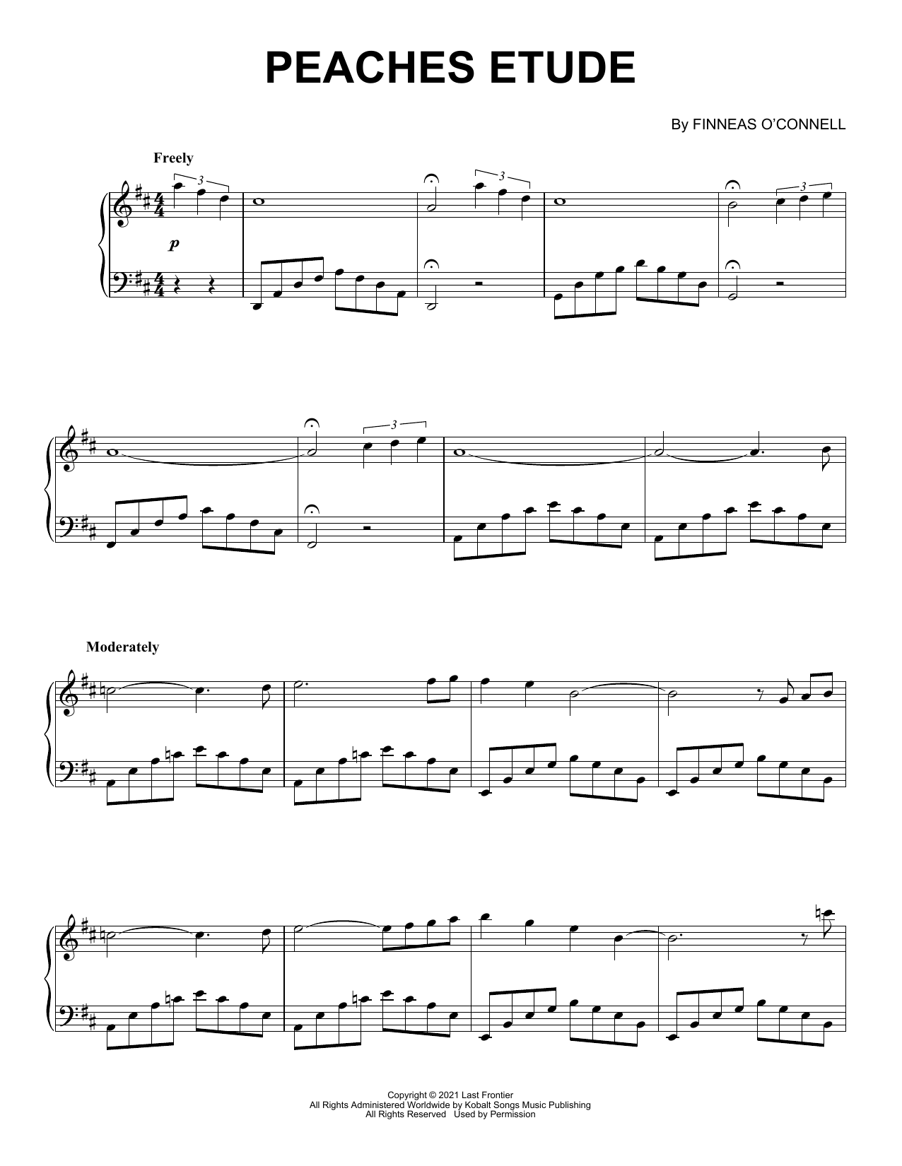 Download FINNEAS Peaches Etude Sheet Music and learn how to play Piano Solo PDF digital score in minutes