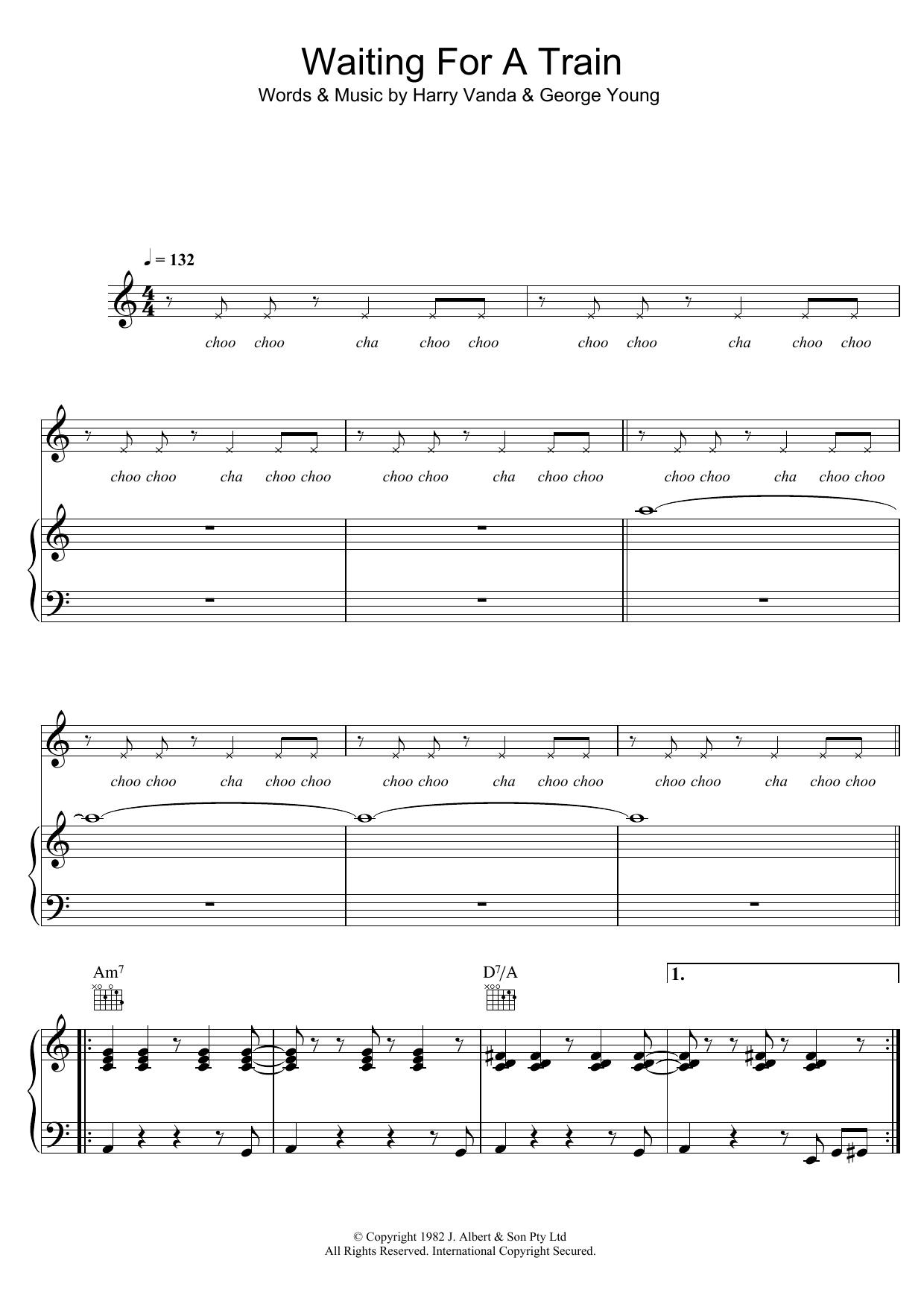 Download Flash And The Pan Waiting For A Train Sheet Music and learn how to play Piano, Vocal & Guitar (Right-Hand Melody) PDF digital score in minutes