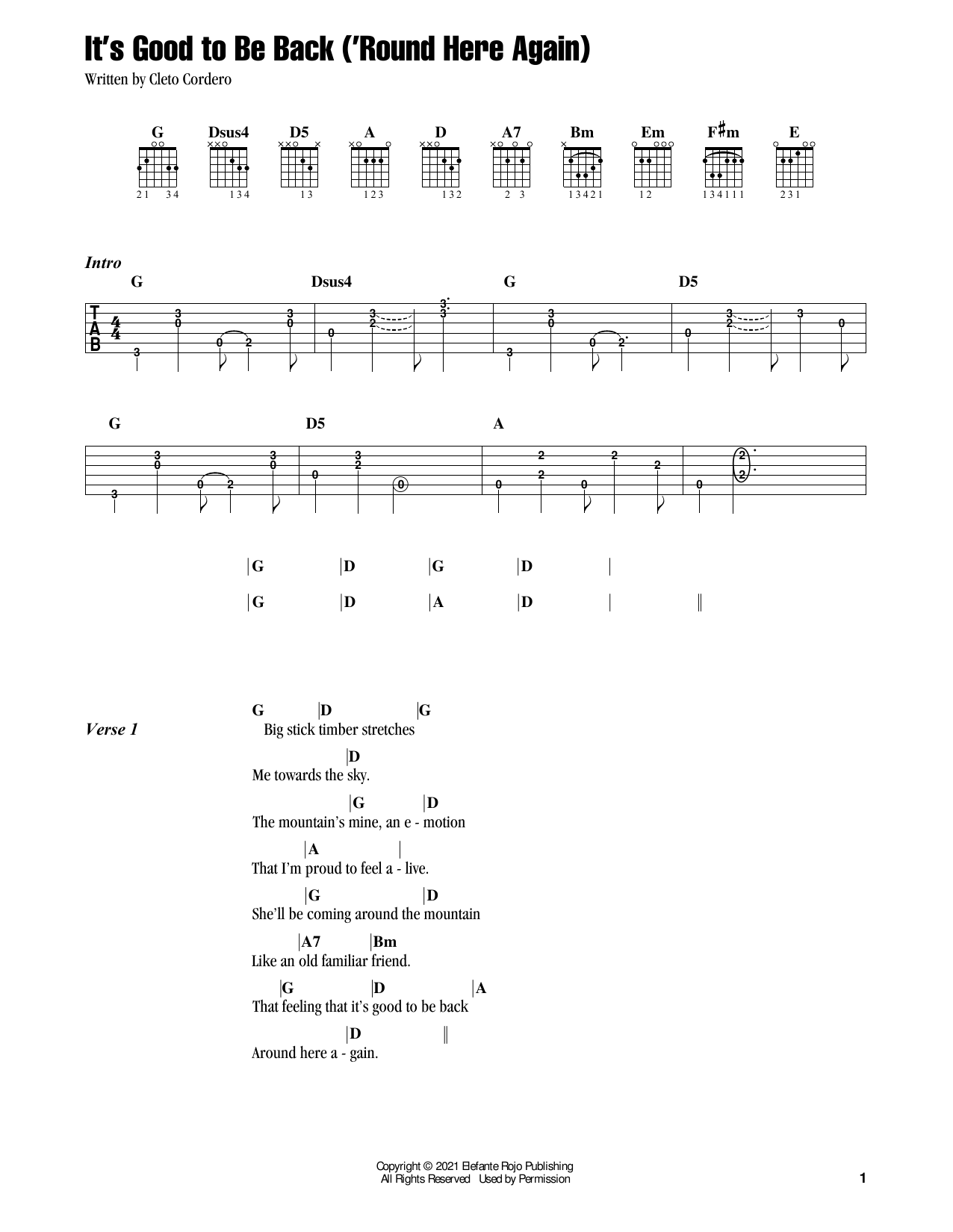 Download Flatland Cavalry It's Good To Be Back ('Round Here Again) Sheet Music and learn how to play Guitar Chords/Lyrics PDF digital score in minutes