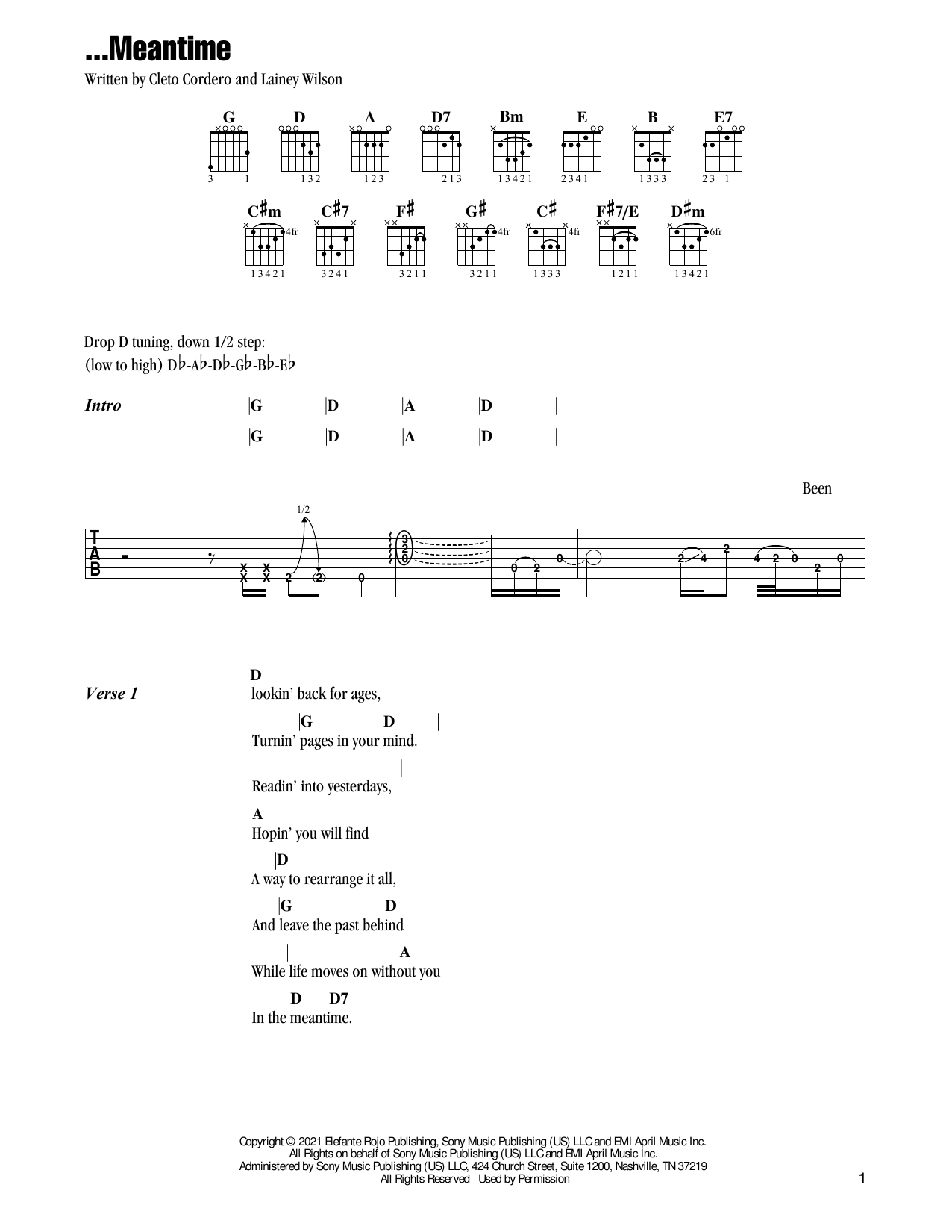 Download Flatland Cavalry ...Meantime Sheet Music and learn how to play Guitar Chords/Lyrics PDF digital score in minutes