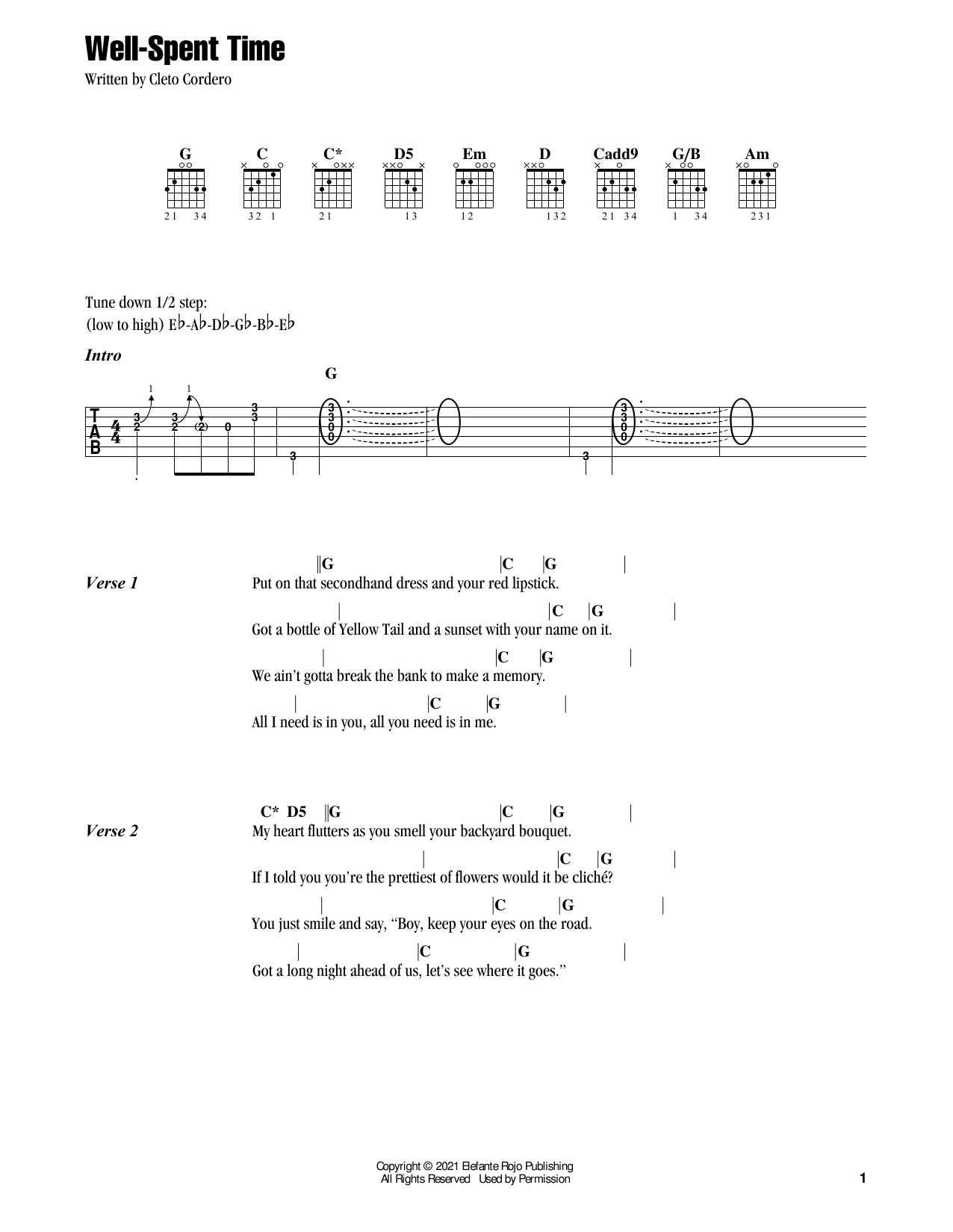 Download Flatland Cavalry Well-Spent Time Sheet Music and learn how to play Guitar Chords/Lyrics PDF digital score in minutes
