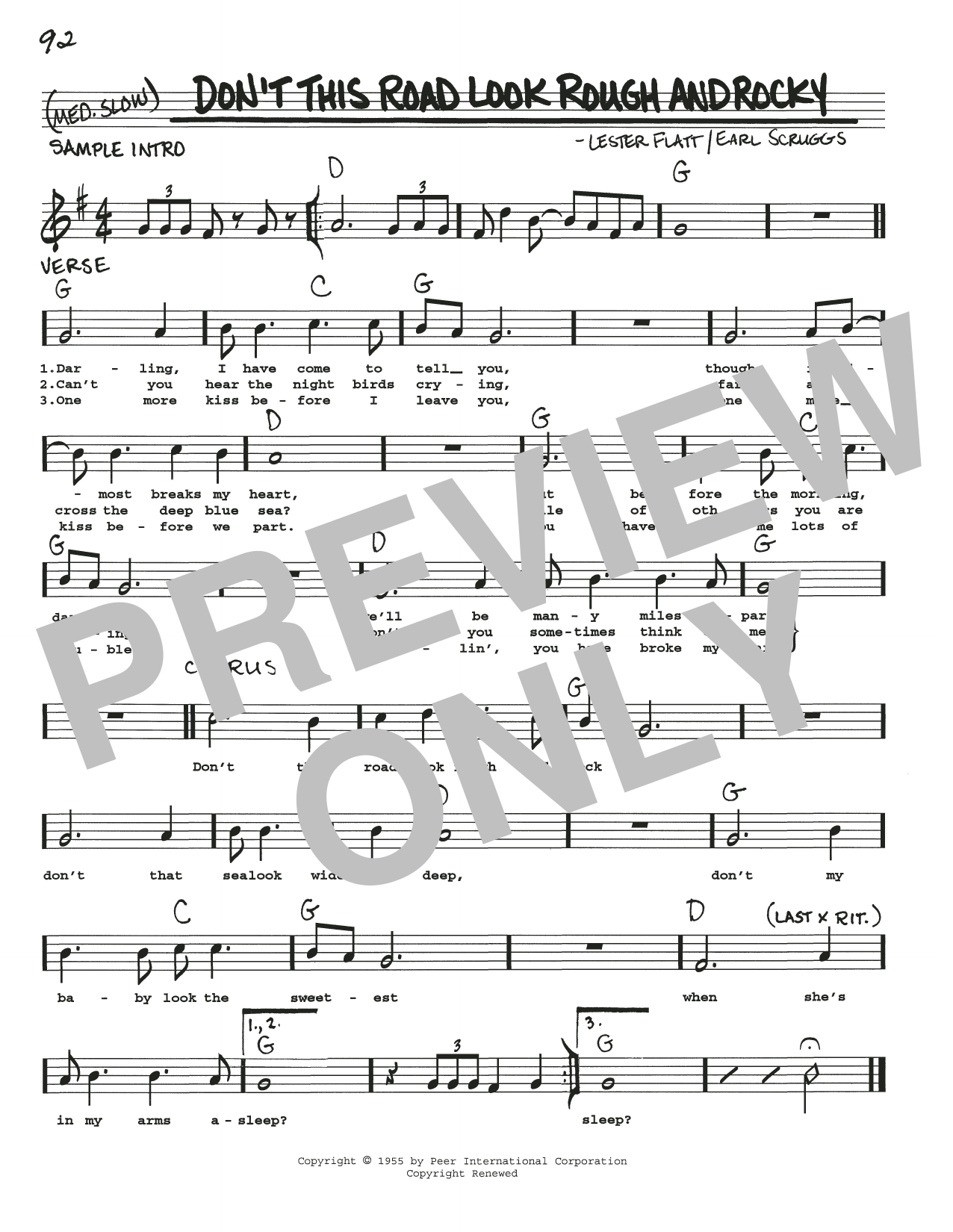 Download Flatt & Scruggs Don't This Road Look Rough And Rocky Sheet Music and learn how to play Real Book – Melody, Lyrics & Chords PDF digital score in minutes