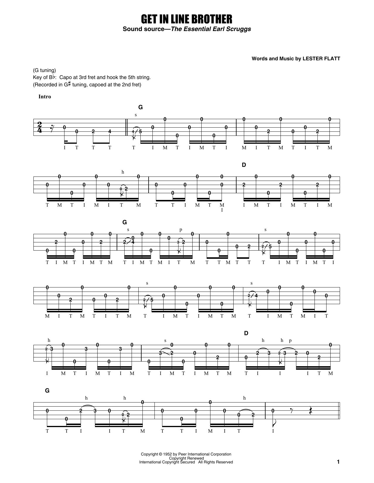 Download Flatt & Scruggs Get In Line Brother Sheet Music and learn how to play Real Book – Melody, Lyrics & Chords PDF digital score in minutes