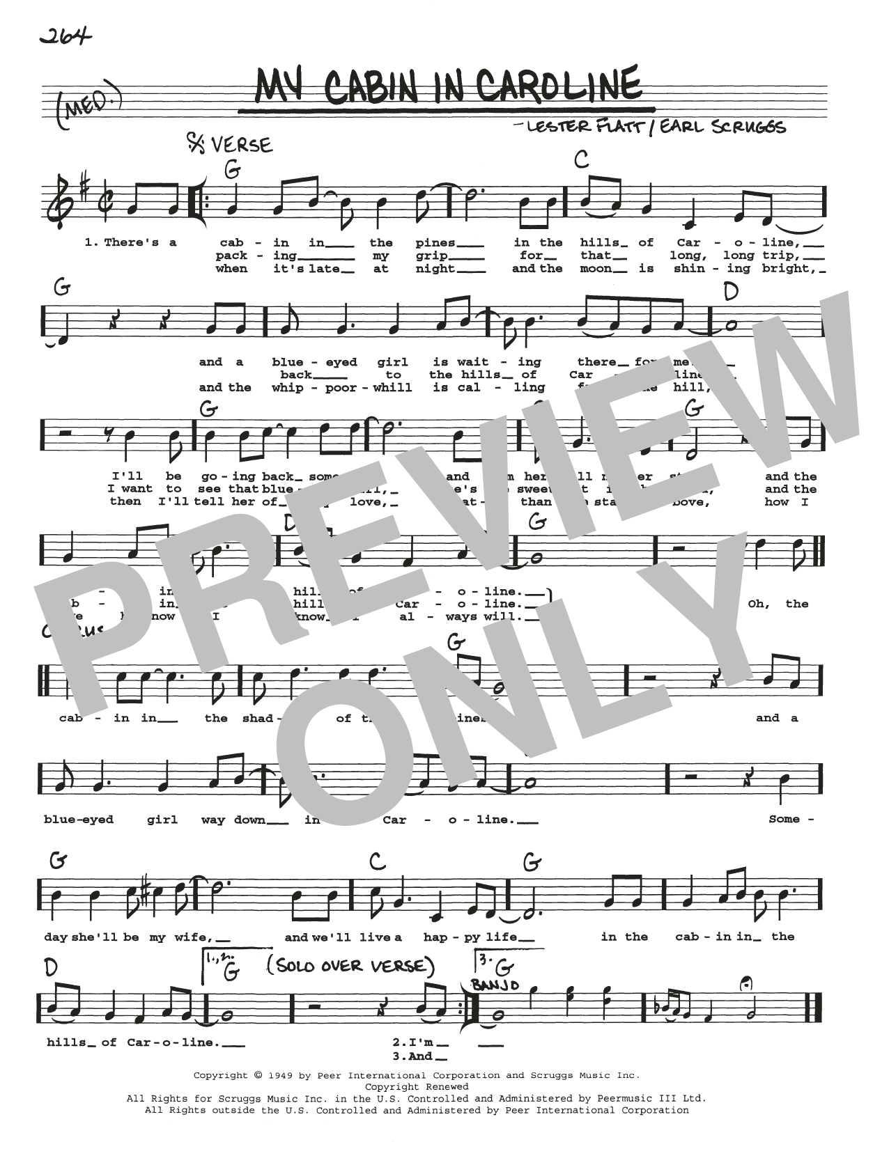 Download Flatt & Scruggs My Cabin In Caroline Sheet Music and learn how to play Real Book – Melody, Lyrics & Chords PDF digital score in minutes