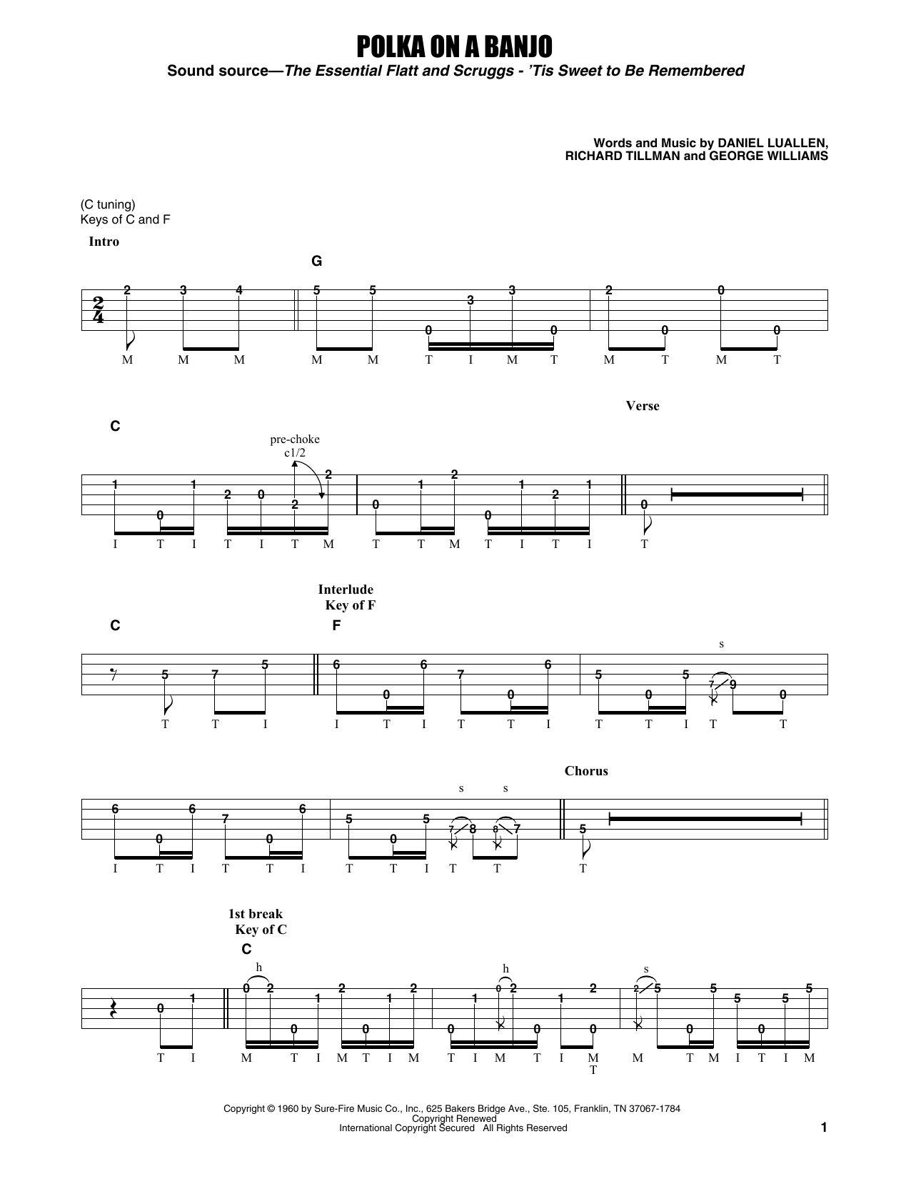 Download Flatt & Scruggs Polka On A Banjo Sheet Music and learn how to play Banjo Tab PDF digital score in minutes