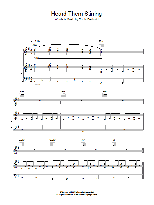 Download Fleet Foxes Heard Them Stirring Sheet Music and learn how to play Piano, Vocal & Guitar PDF digital score in minutes
