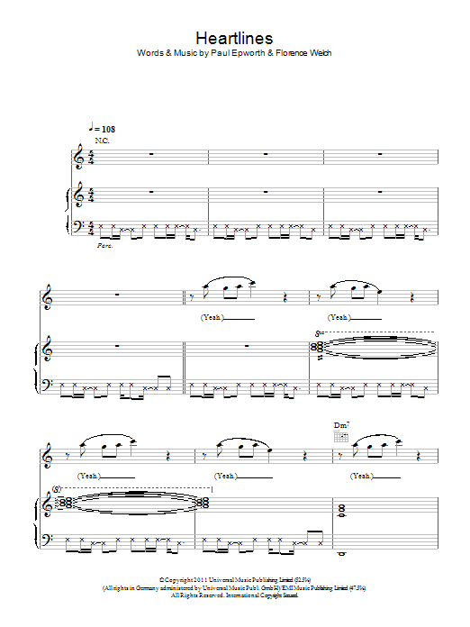Download Florence And The Machine Heartlines Sheet Music and learn how to play Piano, Vocal & Guitar (Right-Hand Melody) PDF digital score in minutes