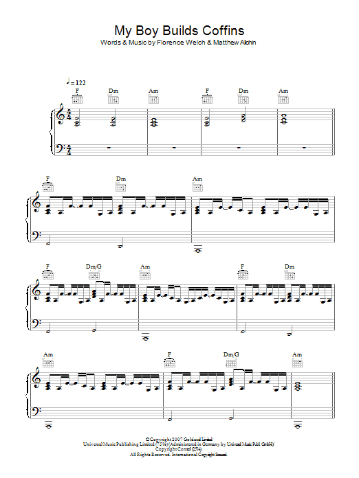 Download Florence And The Machine My Boy Builds Coffins Sheet Music and learn how to play Piano, Vocal & Guitar PDF digital score in minutes