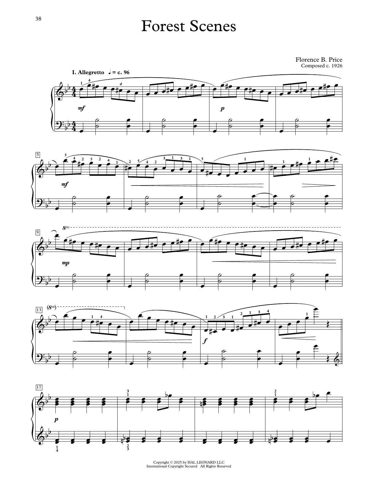 Download Florence Price Forest Scenes Sheet Music and learn how to play Educational Piano PDF digital score in minutes