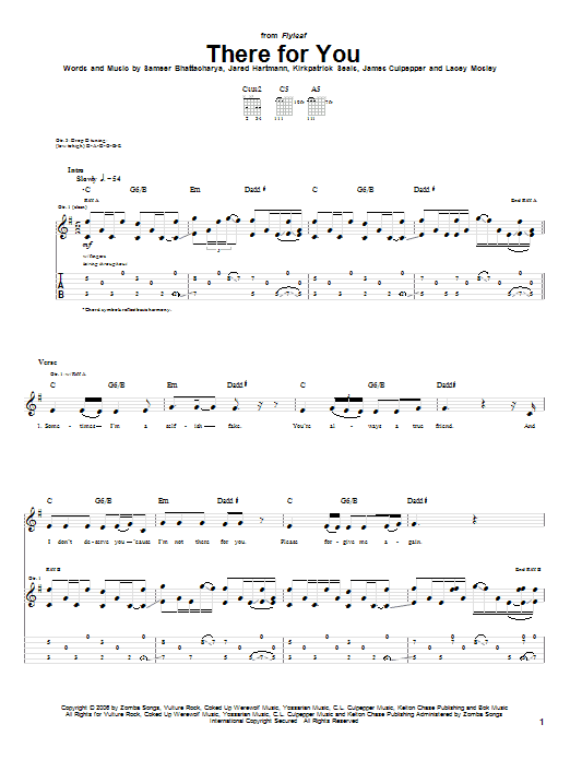 Download Flyleaf There For You Sheet Music and learn how to play Guitar Tab PDF digital score in minutes