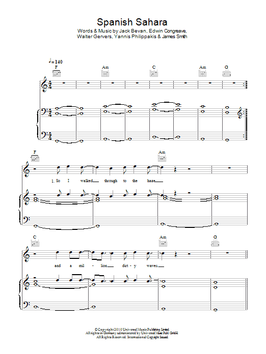Download Foals Spanish Sahara Sheet Music and learn how to play Piano, Vocal & Guitar (Right-Hand Melody) PDF digital score in minutes