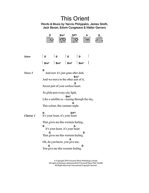 Download Foals This Orient Sheet Music and learn how to play Lyrics & Chords PDF digital score in minutes