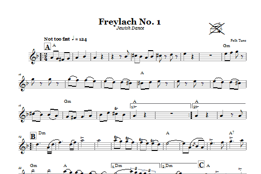 Download Folk Tune Freylach No. 1 (Jewish Dance) Sheet Music and learn how to play Melody Line, Lyrics & Chords PDF digital score in minutes