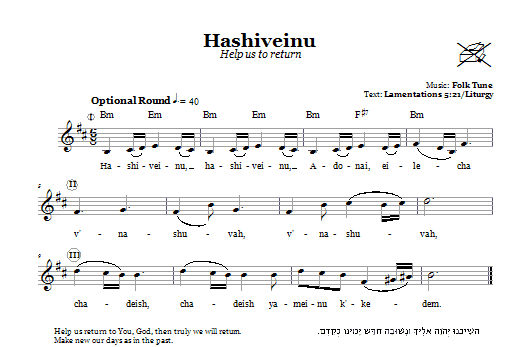 Download Folk Tune Hashiveinu (Help Us To Return) Sheet Music and learn how to play Melody Line, Lyrics & Chords PDF digital score in minutes