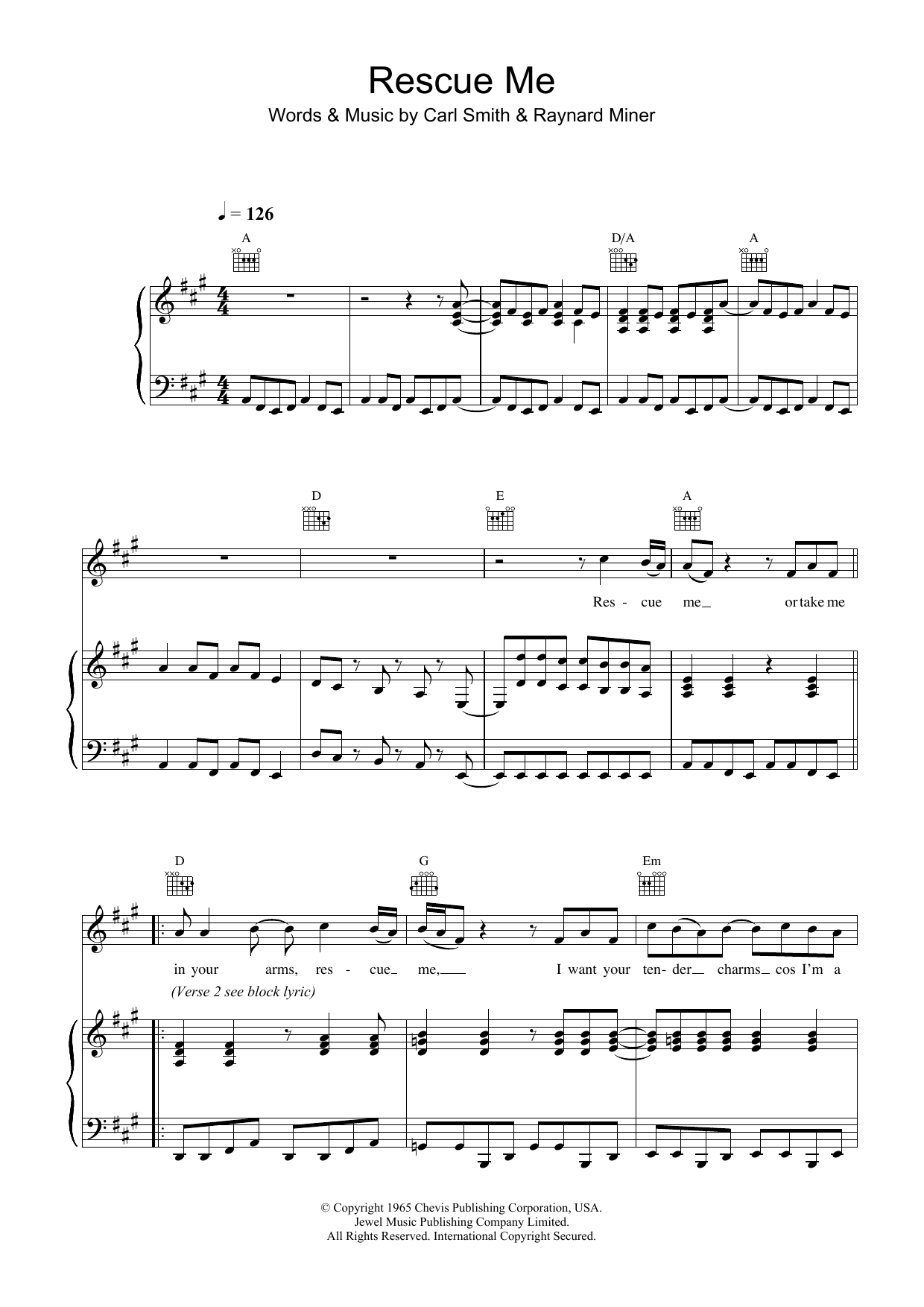Download Aretha Franklin Rescue Me Sheet Music and learn how to play Piano, Vocal & Guitar (Right-Hand Melody) PDF digital score in minutes