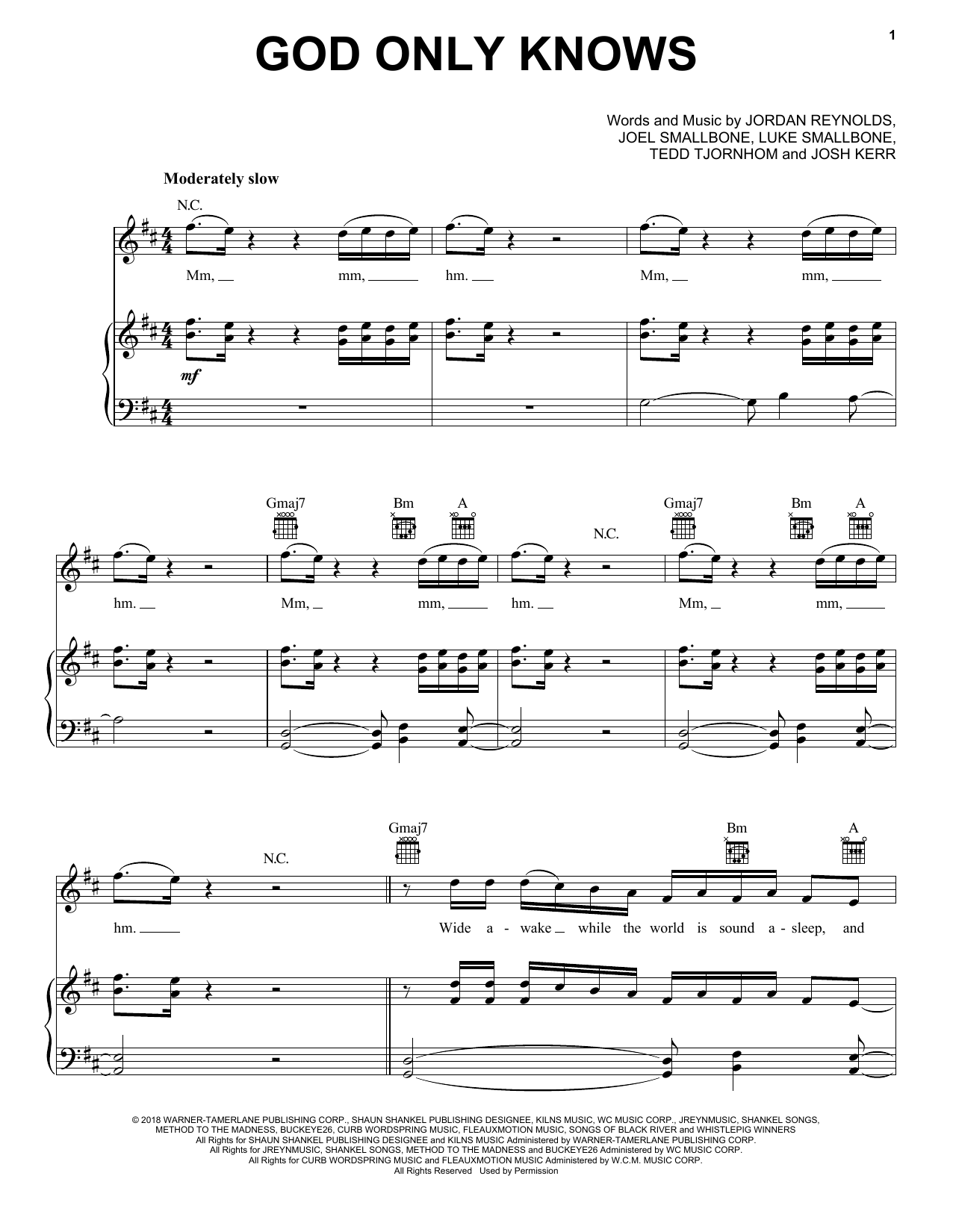 Download for KING & COUNTRY God Only Knows Sheet Music and learn how to play Easy Piano PDF digital score in minutes