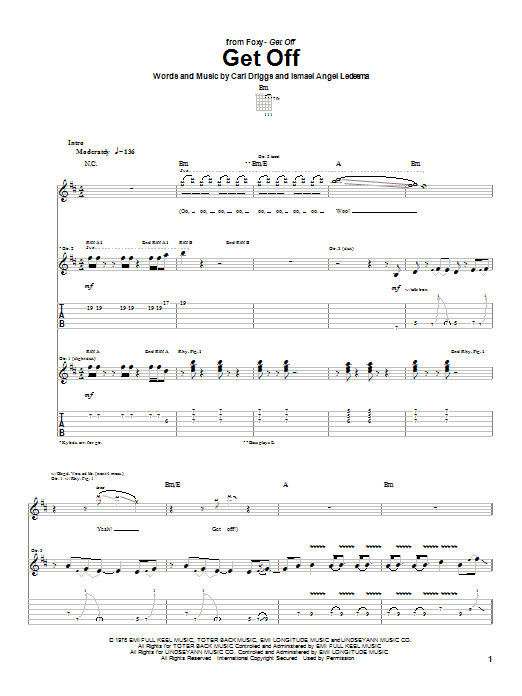 Download Foxy Get Off Sheet Music and learn how to play Guitar Tab PDF digital score in minutes