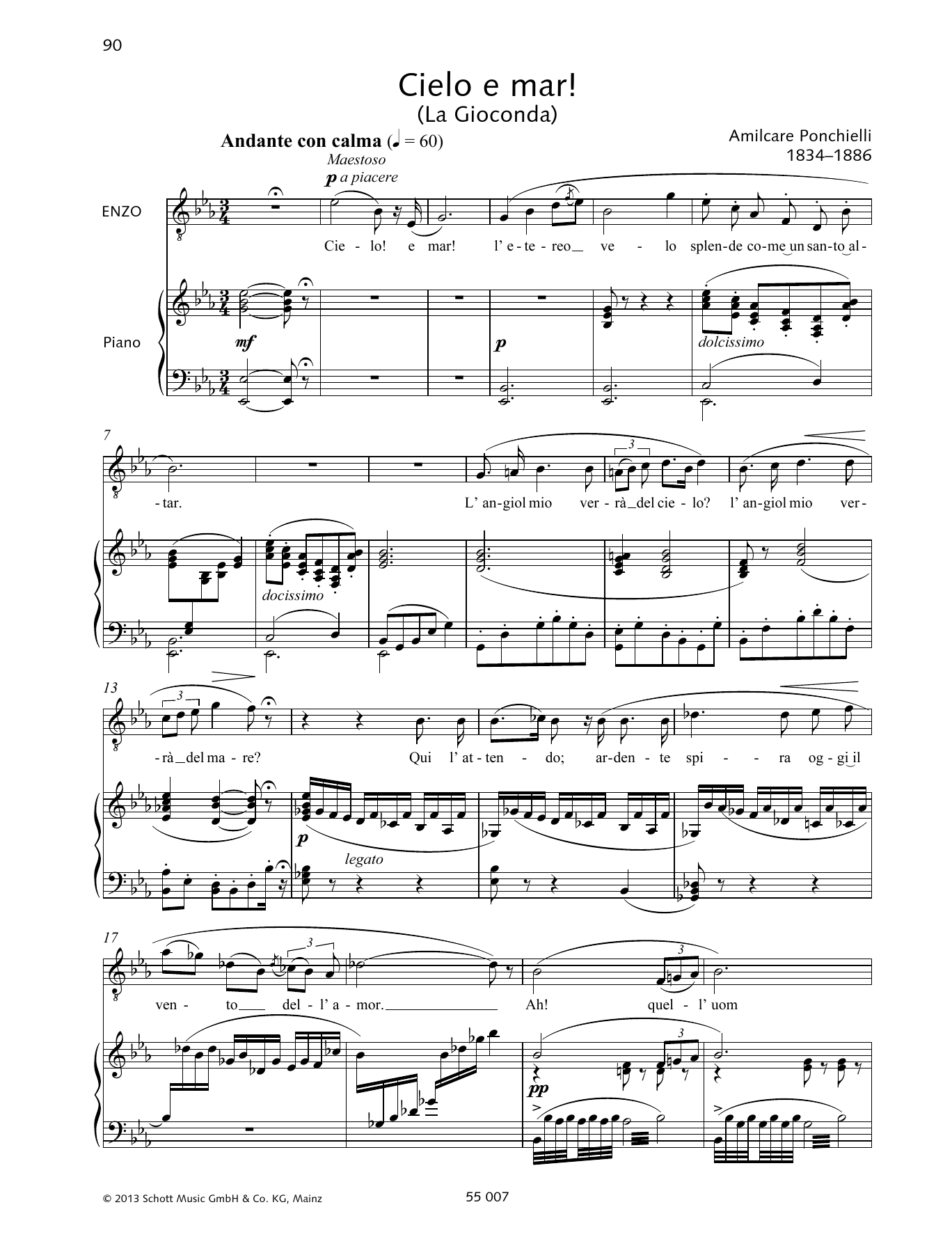 Download Francesca Licciarda Cielo e mar! Sheet Music and learn how to play Piano & Vocal PDF digital score in minutes