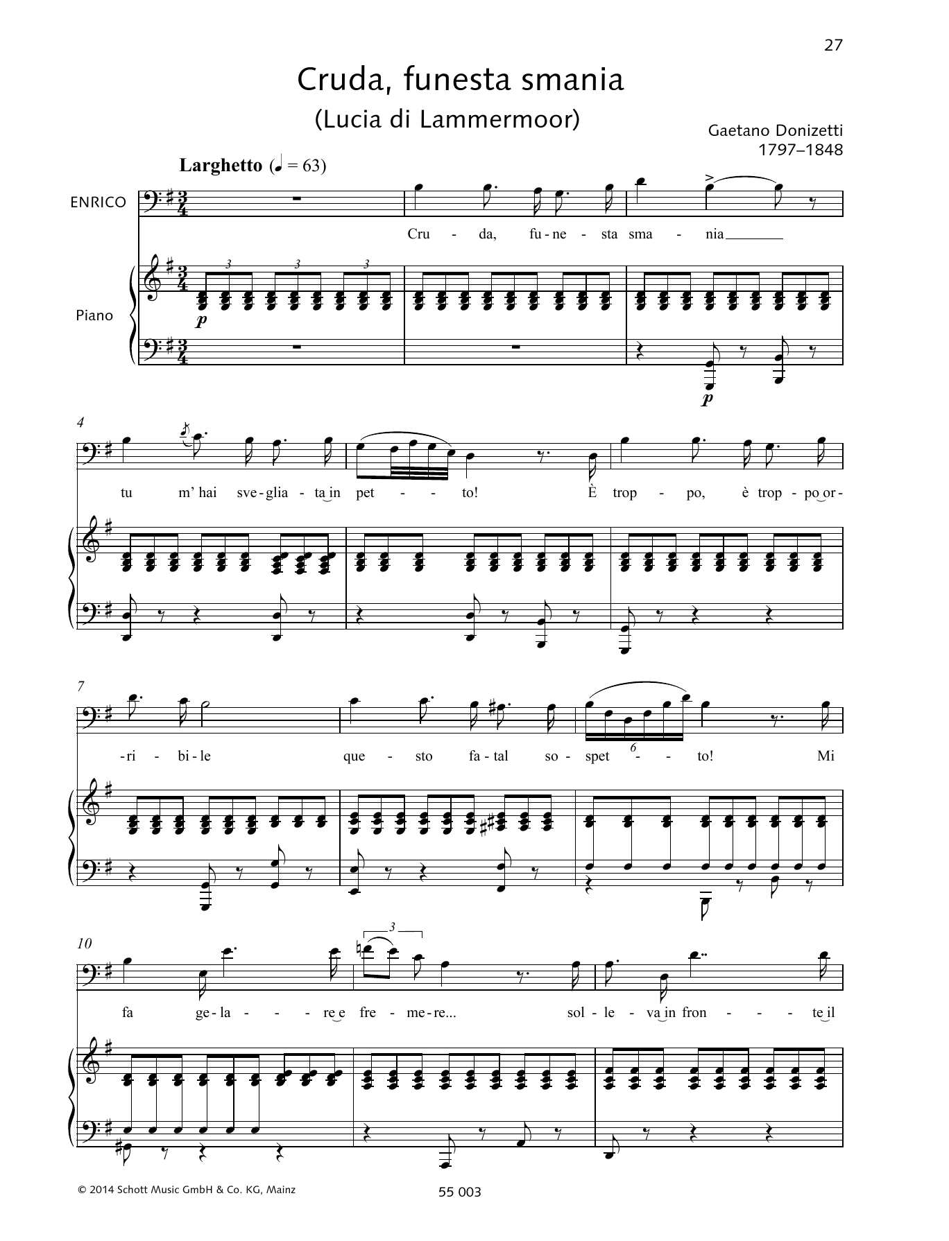 Download Francesca Licciarda Cruda, funesta smania Sheet Music and learn how to play Piano & Vocal PDF digital score in minutes