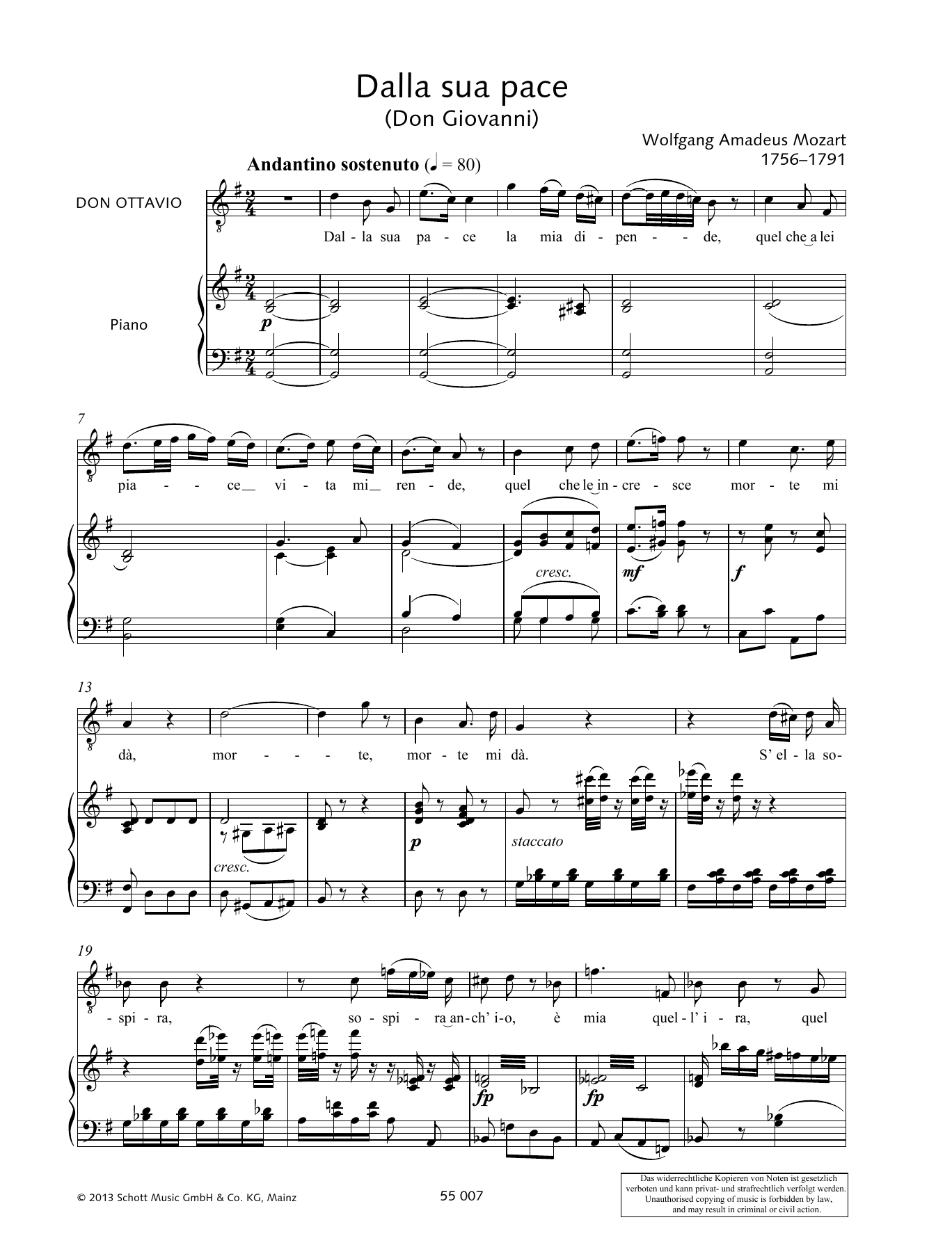 Download Francesca Licciarda Dalla sua pace Sheet Music and learn how to play Piano & Vocal PDF digital score in minutes