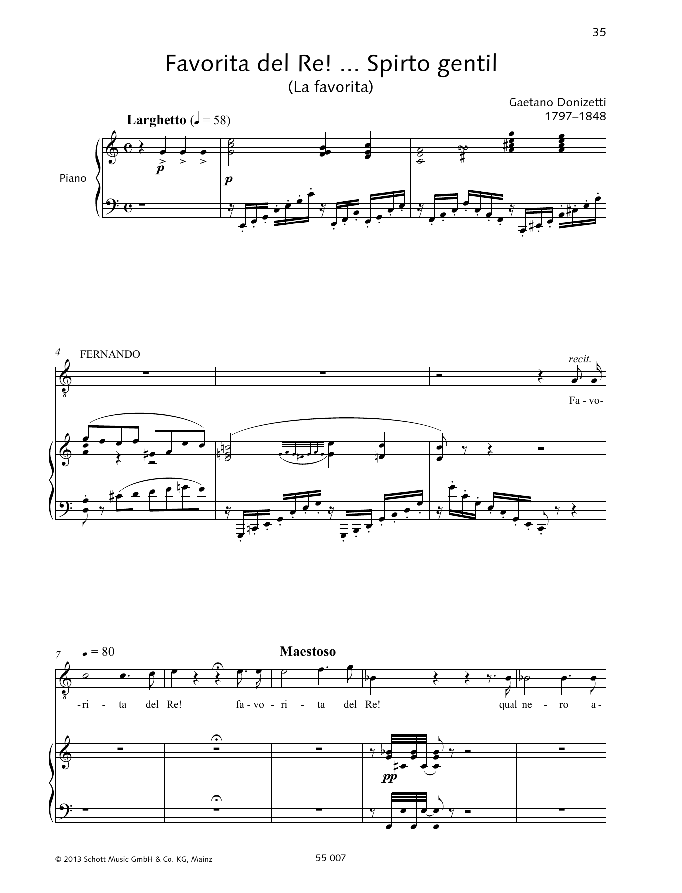 Download Francesca Licciarda Favorita del Re! ... Spirto gentil Sheet Music and learn how to play Piano & Vocal PDF digital score in minutes