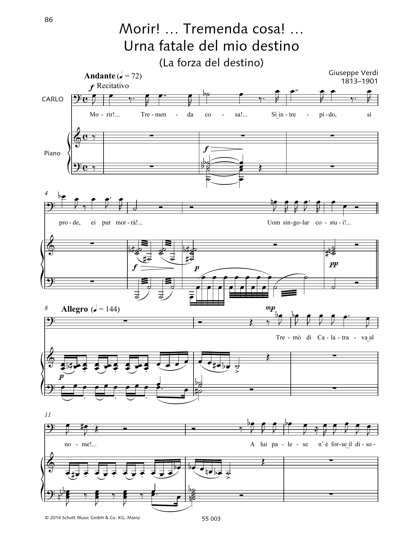 Download Francesca Licciarda Morir! ... Tremende cosa! ... Urna fatale del mio destino Sheet Music and learn how to play Piano & Vocal PDF digital score in minutes
