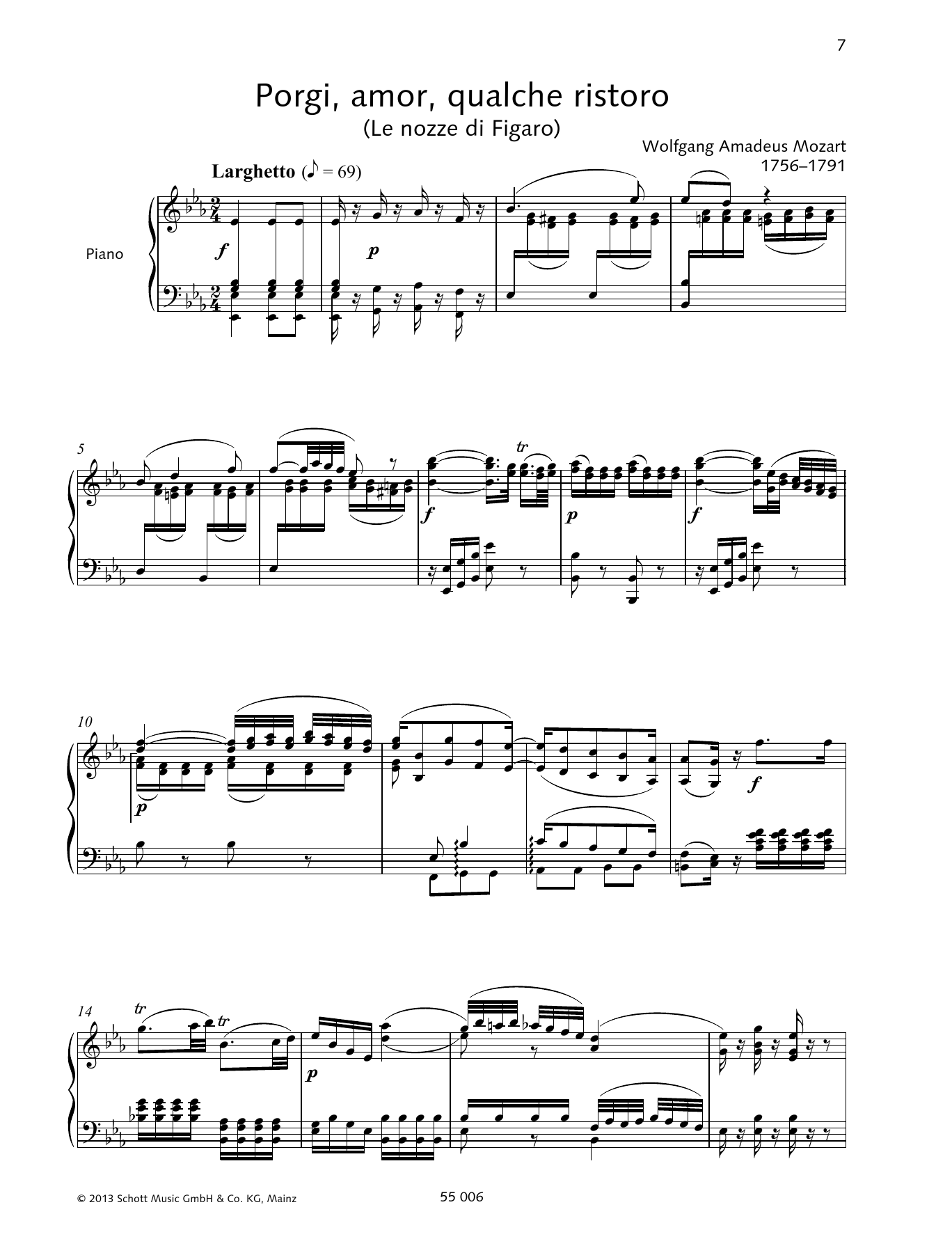 Download Francesca Licciarda Porgi, amor, qualche ristoro Sheet Music and learn how to play Piano & Vocal PDF digital score in minutes