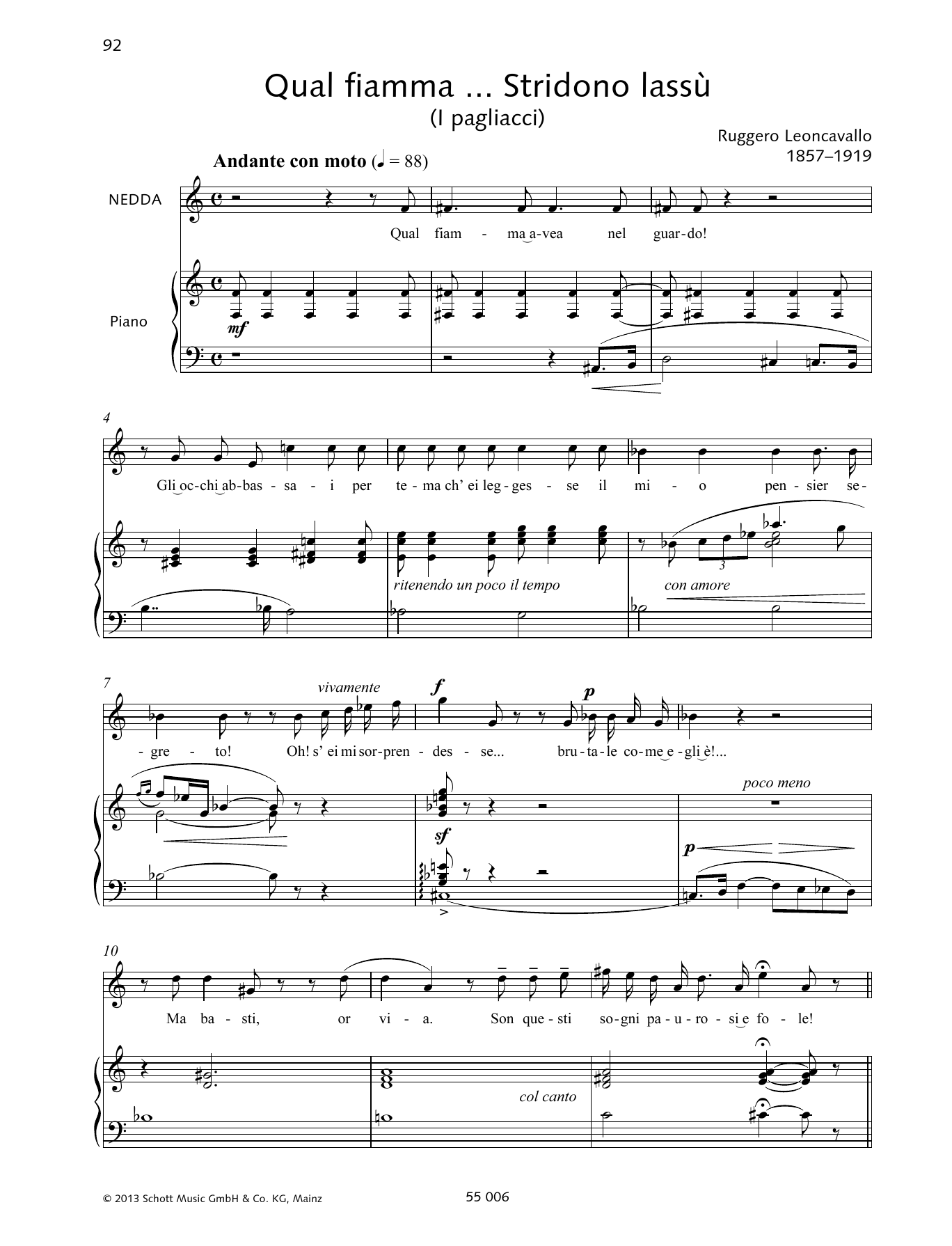 Download Francesca Licciarda Qual fiamma ... Stridono lassù Sheet Music and learn how to play Piano & Vocal PDF digital score in minutes
