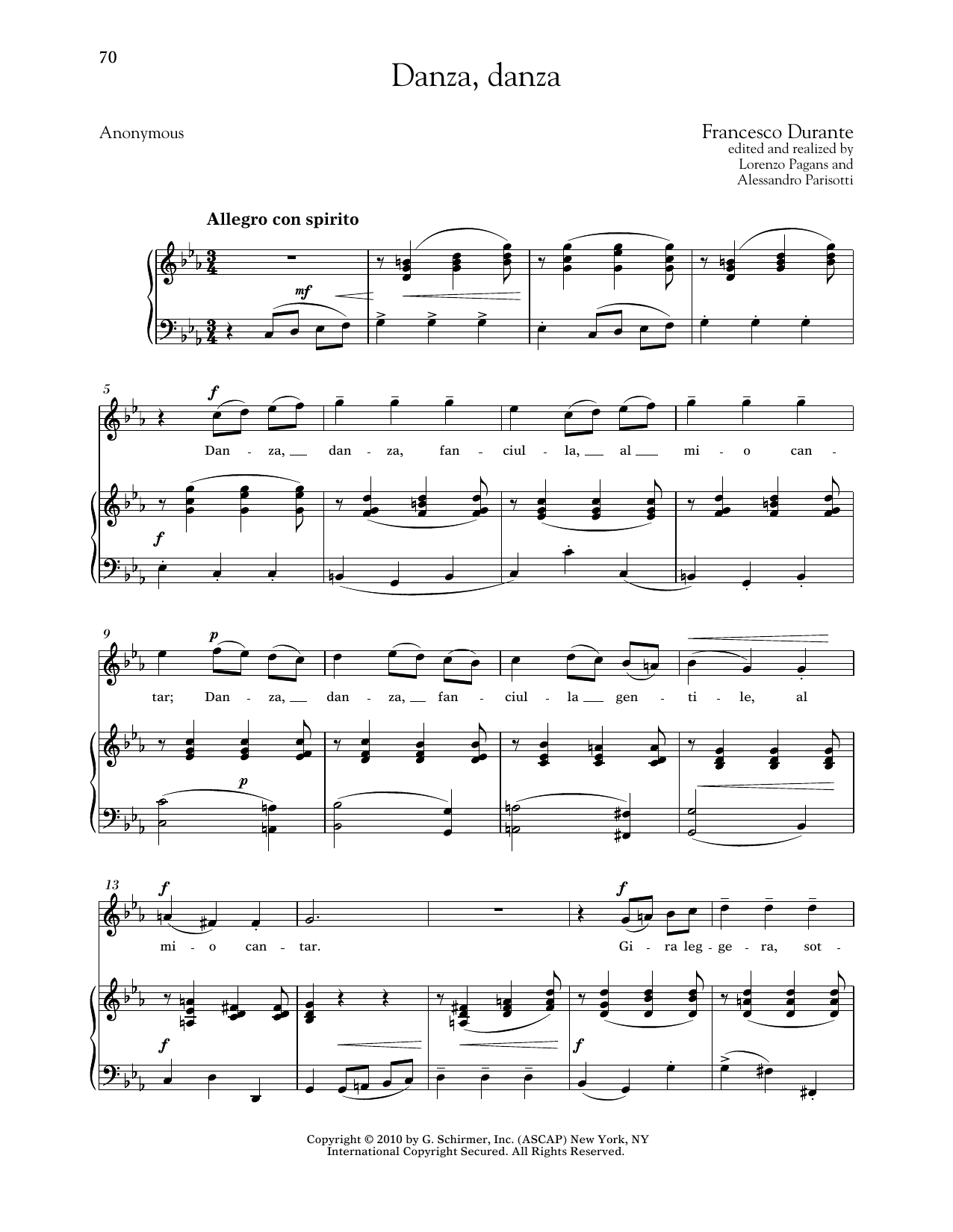 Download Francesco Durante Danza, Danza (High Voice) Sheet Music and learn how to play Piano & Vocal PDF digital score in minutes