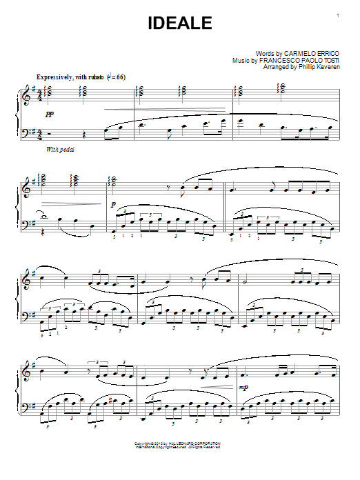 Download Francesco Paolo Tosti Ideale Sheet Music and learn how to play Piano PDF digital score in minutes