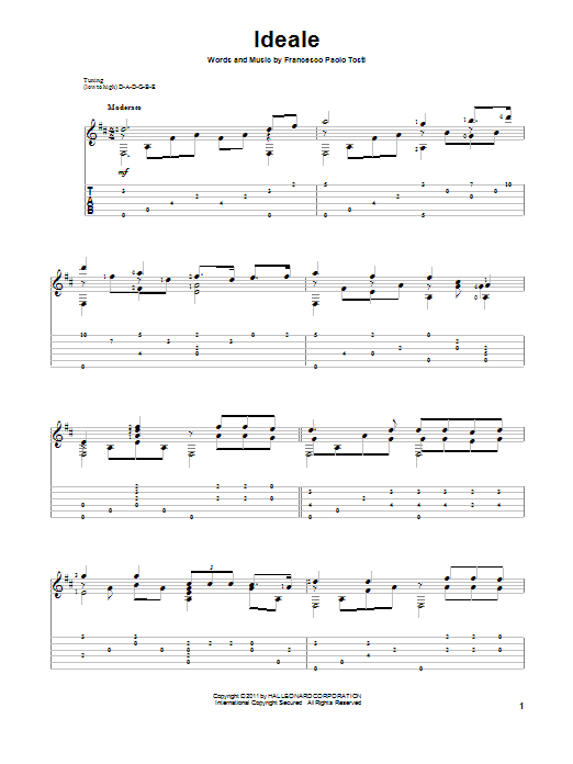 Download Francesco Paolo Tosti Ideale Sheet Music and learn how to play Guitar Tab PDF digital score in minutes
