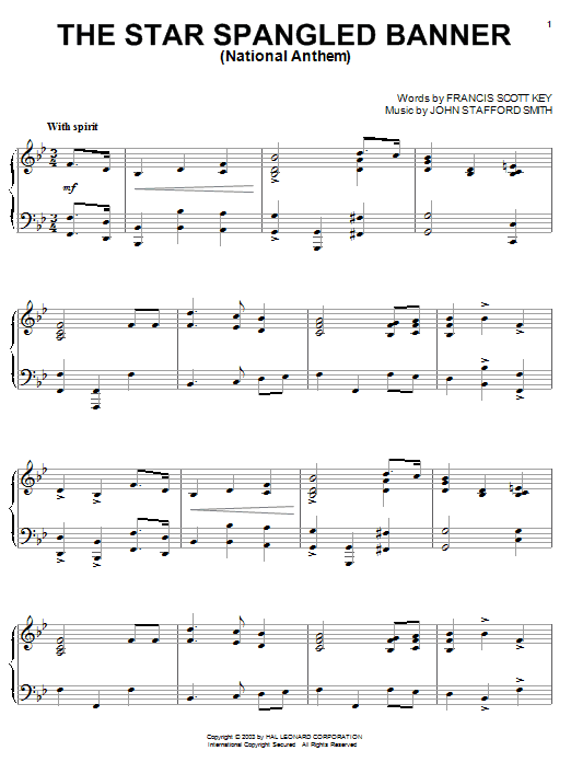 Download John Stafford Smith The Star Spangled Banner Sheet Music and learn how to play Easy Guitar Tab PDF digital score in minutes