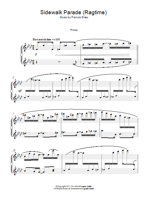 Download Francis Shaw Sidewalk Parade (Ragtime) Sheet Music and learn how to play Piano Duet PDF digital score in minutes