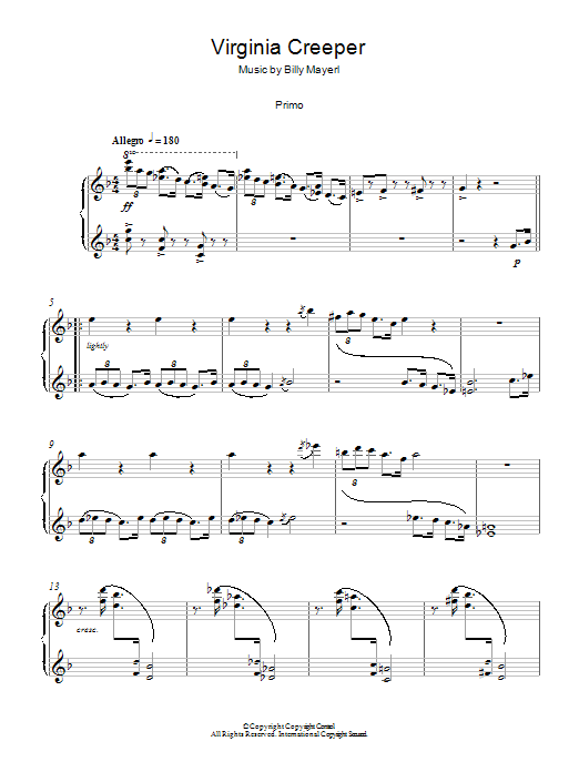 Download Billy Mayerl Virginia Creeper Sheet Music and learn how to play Piano Duet PDF digital score in minutes