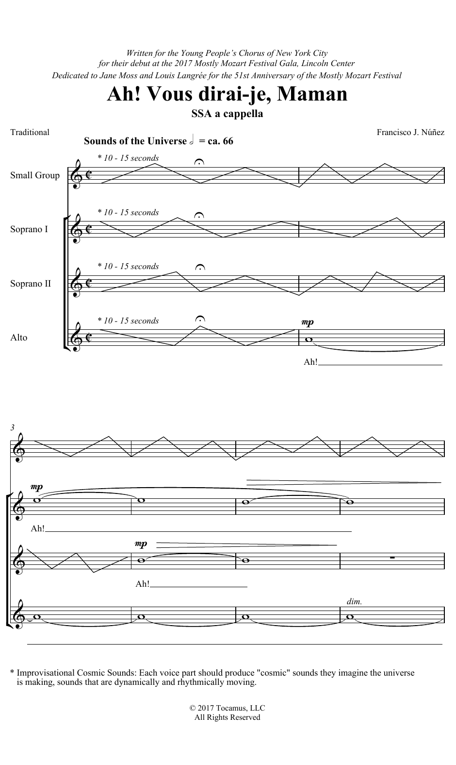 Download Francisco J. Núñez Ah! Vous dirai-je, Maman Sheet Music and learn how to play SSA Choir PDF digital score in minutes