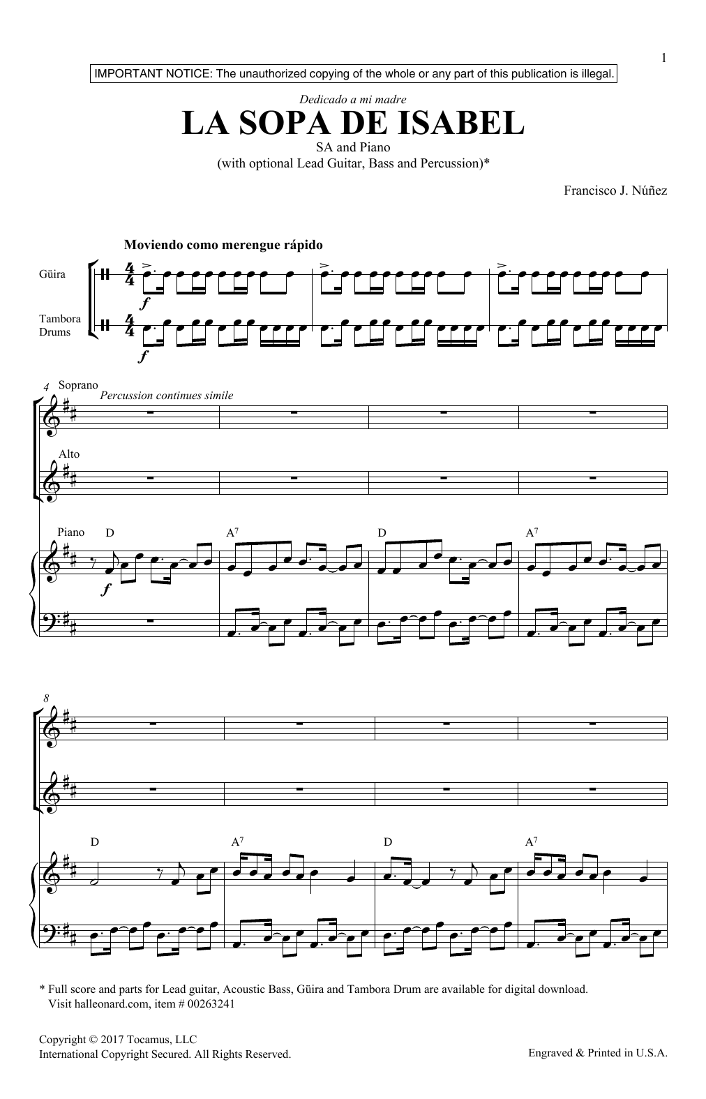 Download Francisco Nunez La Sopa De Isabel Sheet Music and learn how to play 2-Part Choir PDF digital score in minutes