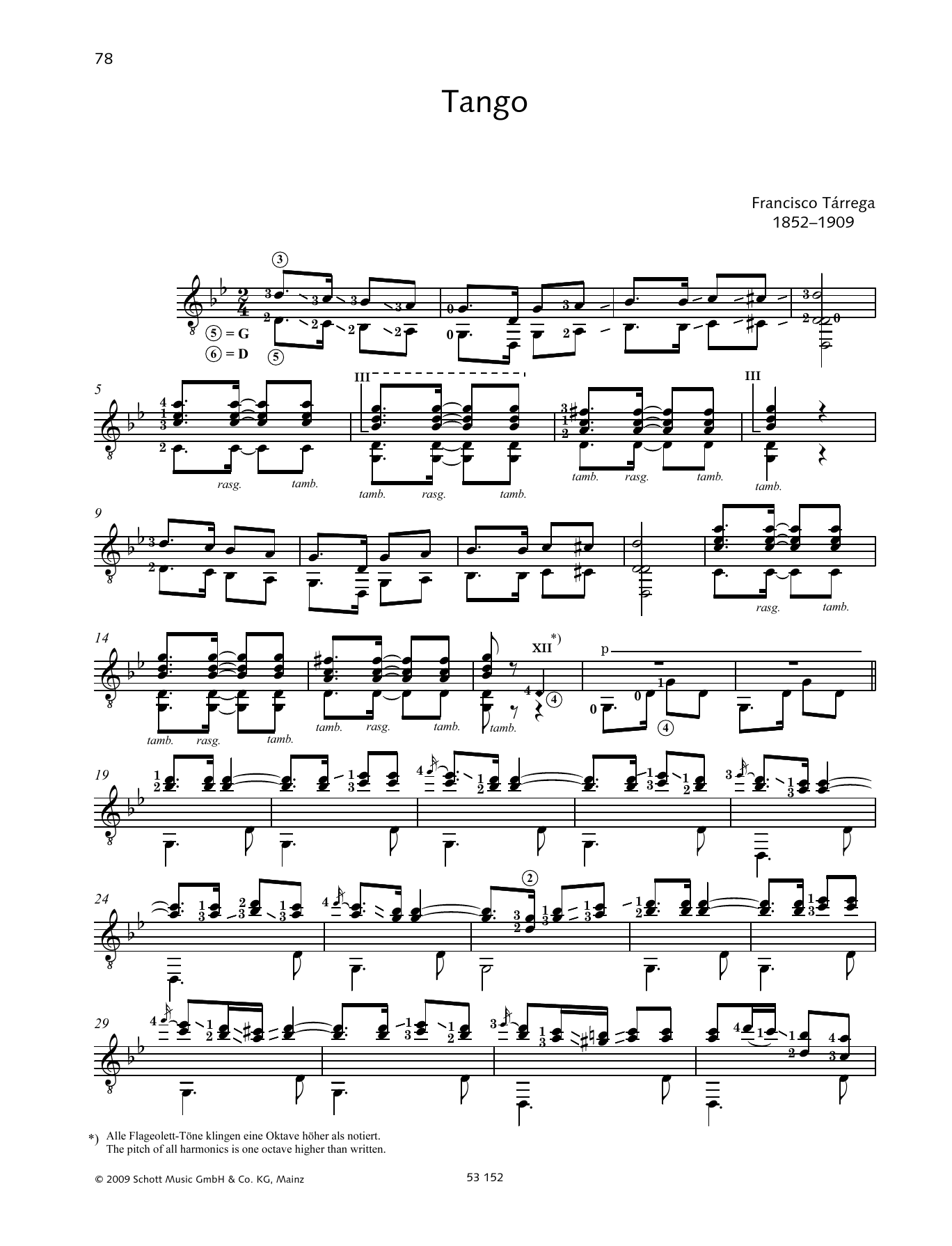 Download Francisco Tárrega Tango Sheet Music and learn how to play Solo Guitar PDF digital score in minutes