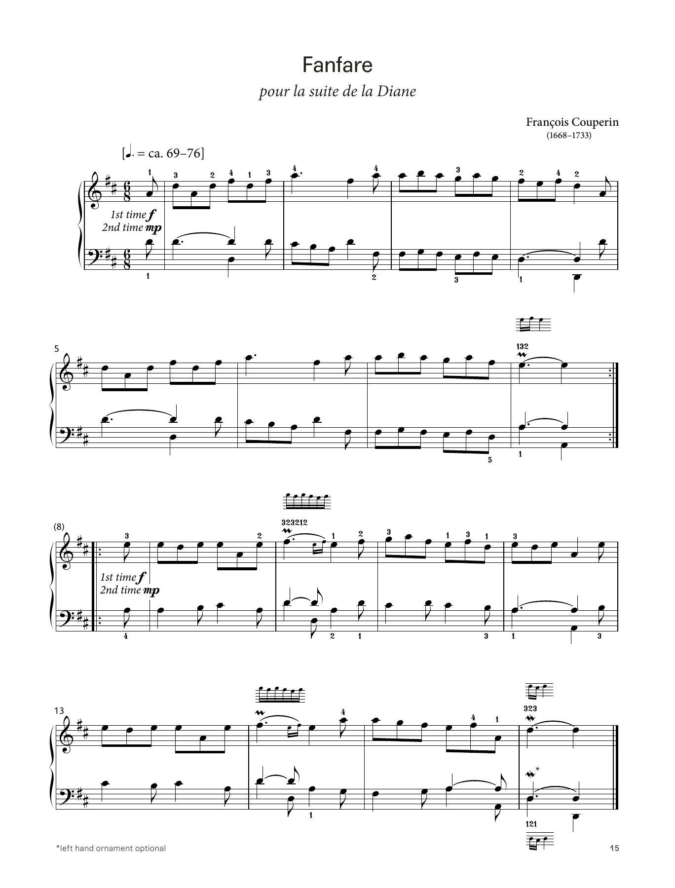 Download François Couperin Fanfare (LCME Piano 2018 Grade 2 List A) Sheet Music and learn how to play Piano Solo PDF digital score in minutes