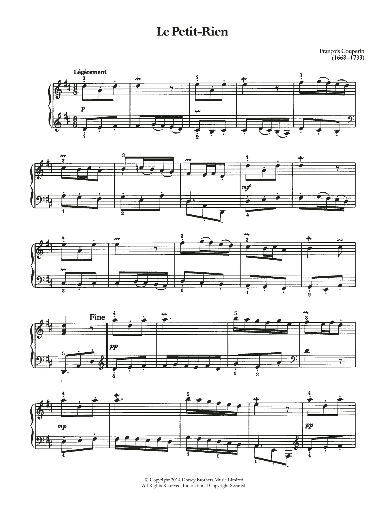 Download Francois Couperin Le Petit-Rien Sheet Music and learn how to play Piano PDF digital score in minutes